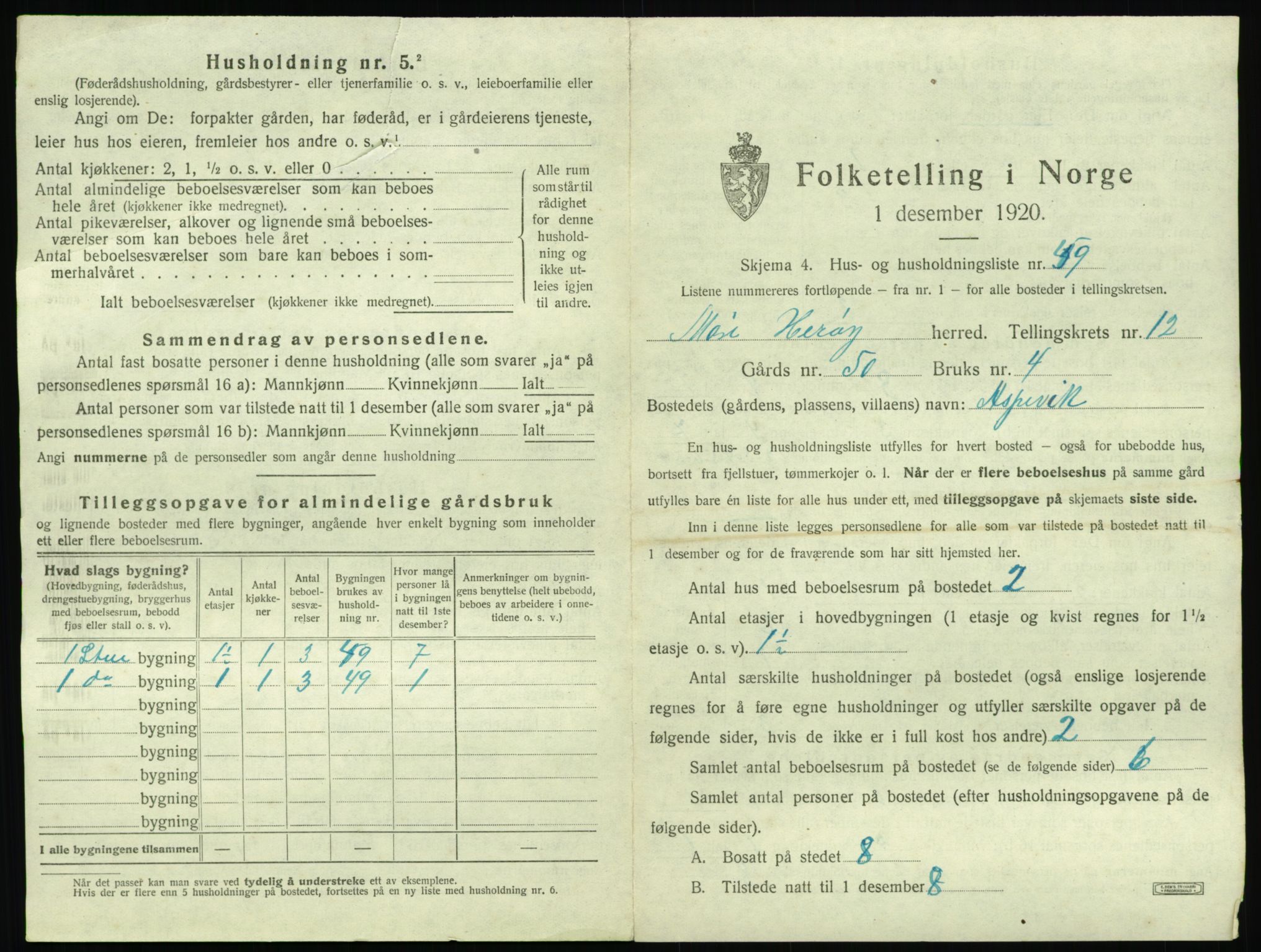 SAT, 1920 census for Herøy (MR), 1920, p. 1011