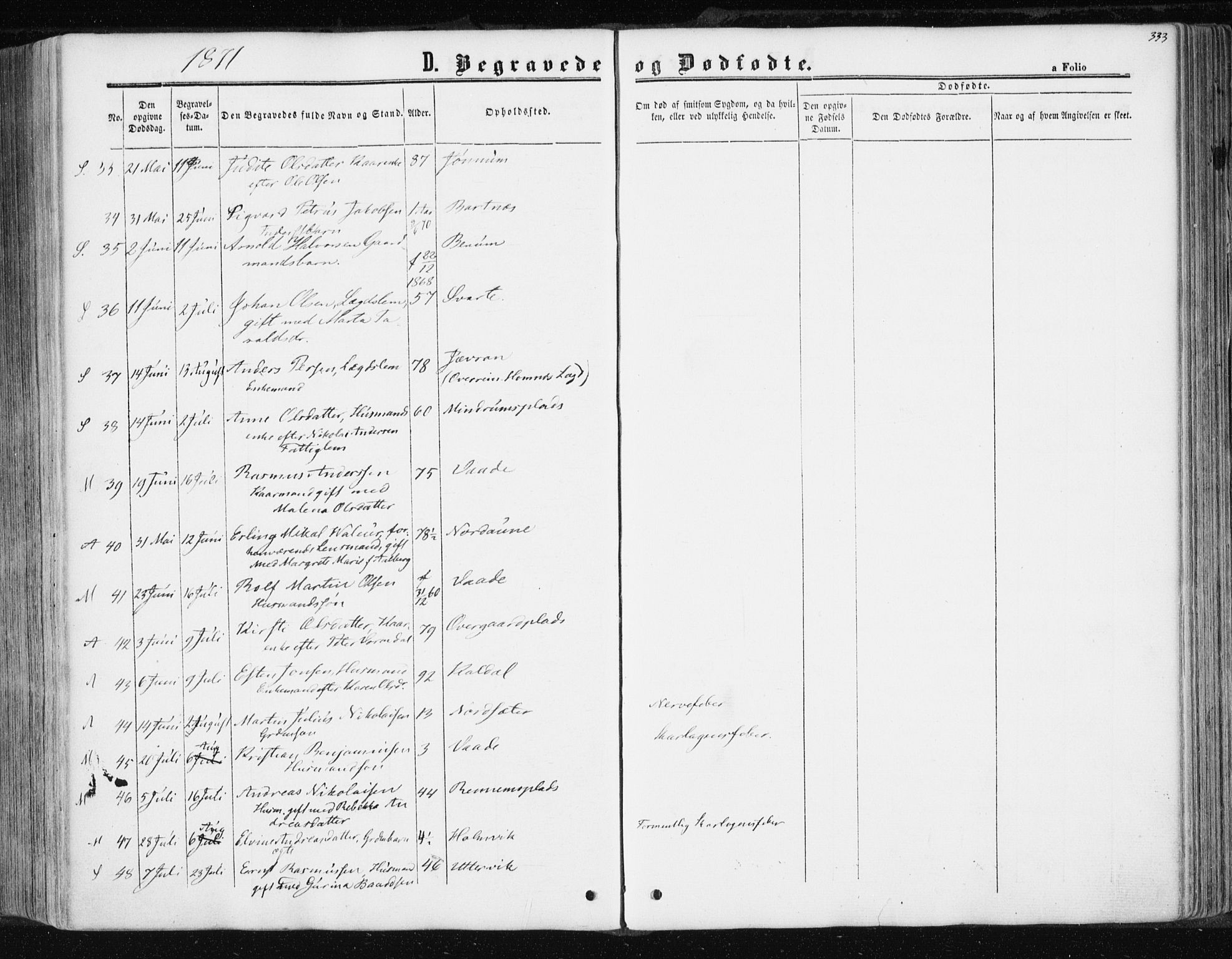 Ministerialprotokoller, klokkerbøker og fødselsregistre - Nord-Trøndelag, AV/SAT-A-1458/741/L0394: Parish register (official) no. 741A08, 1864-1877, p. 333