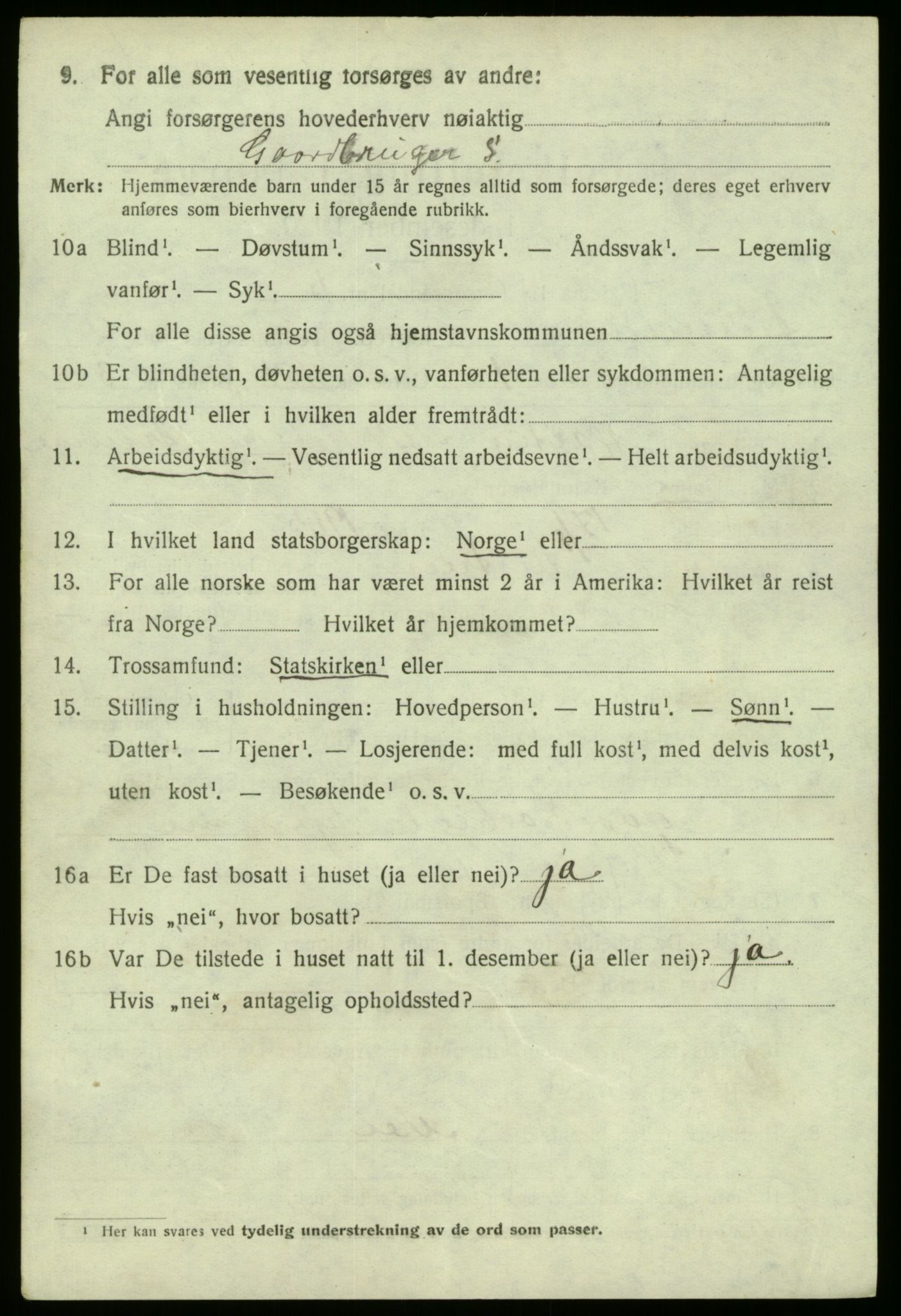 SAB, 1920 census for Austrheim, 1920, p. 3205