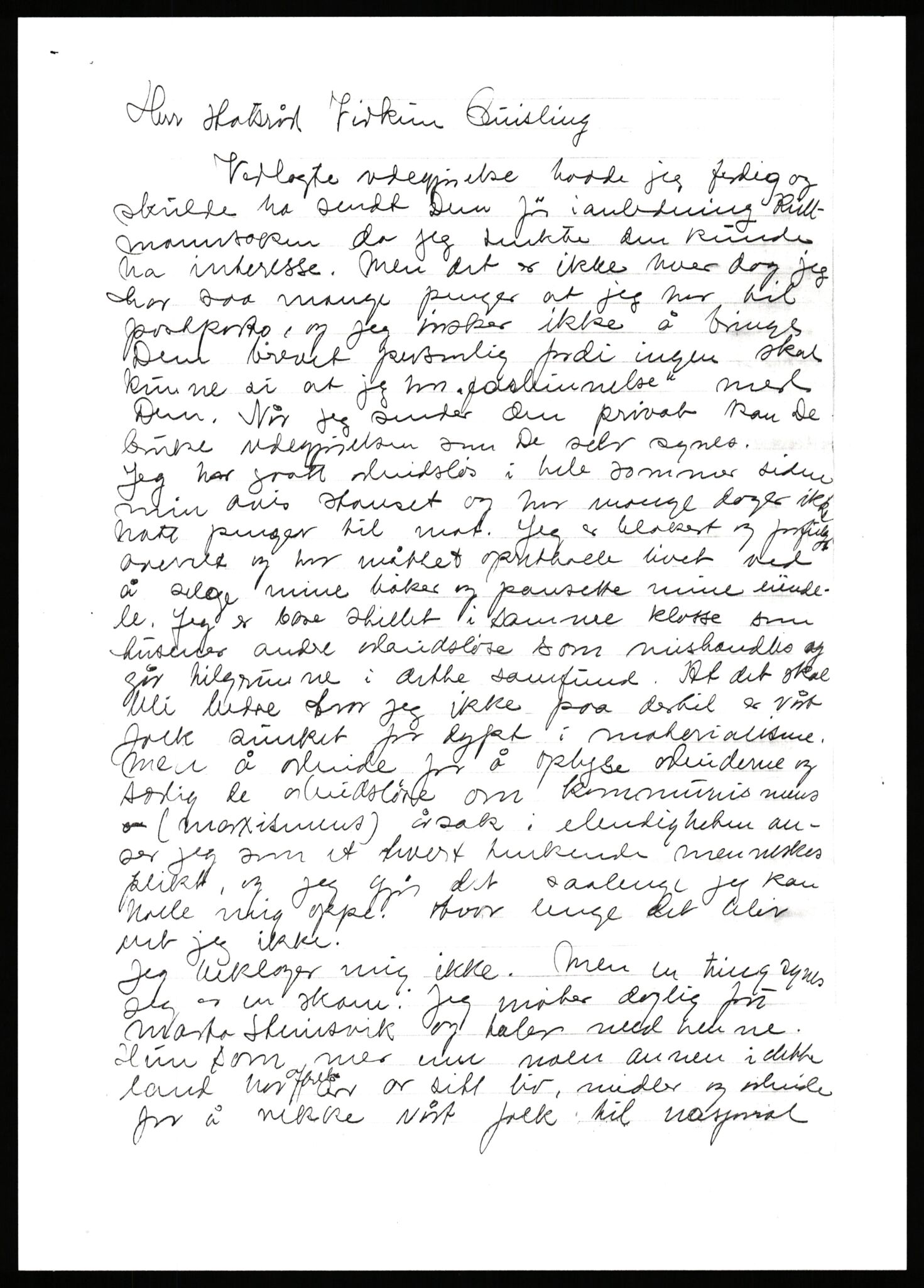 Quisling, Vidkun, AV/RA-PA-0750/G/Gf/L0001: Brev mv. til Vidkun Quisling, 1930-1938, p. 226