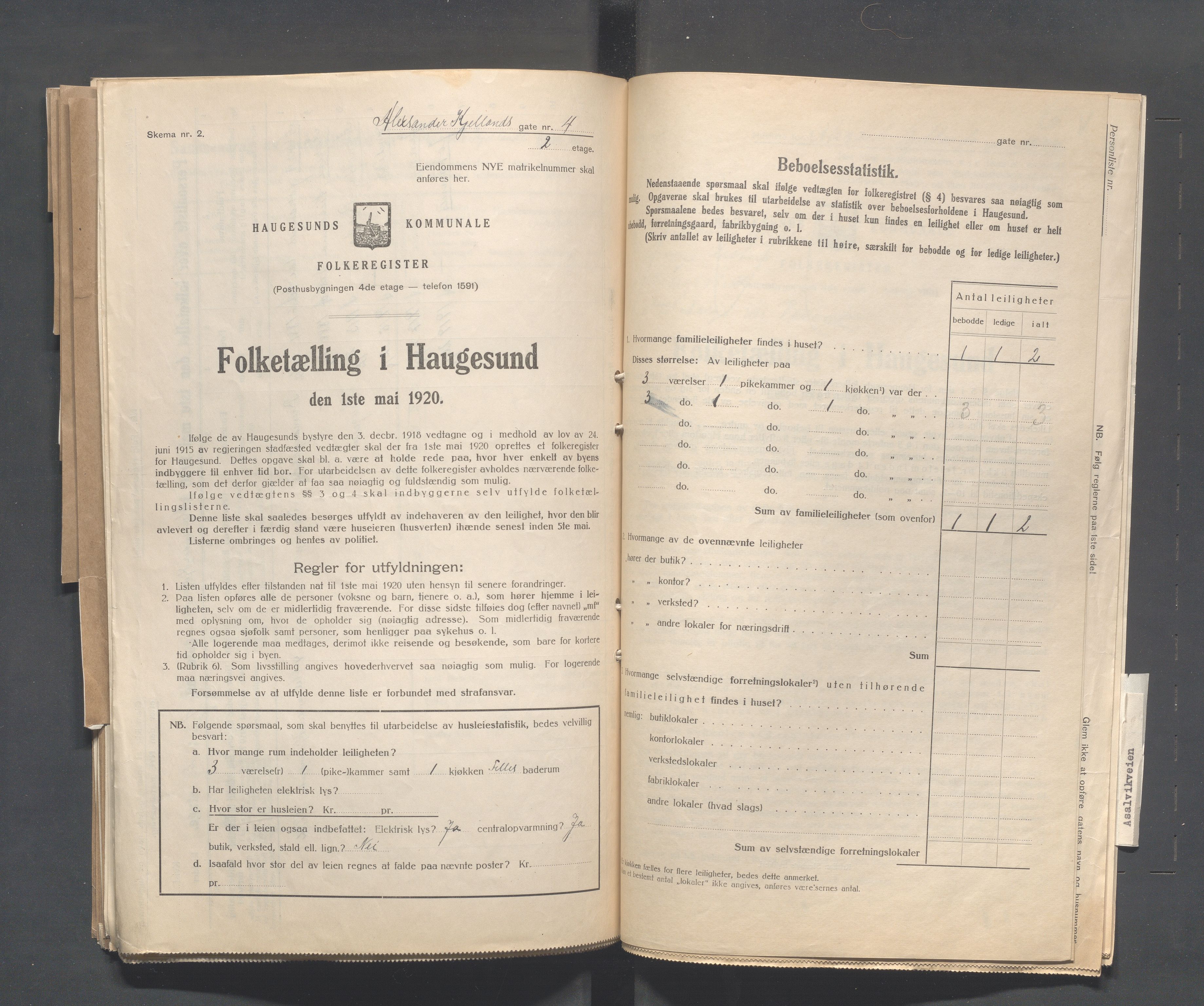 IKAR, Local census 1.5.1920 for Haugesund, 1920, p. 61