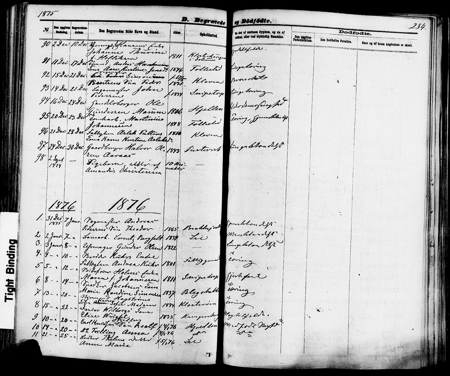 Skien kirkebøker, SAKO/A-302/F/Fa/L0008: Parish register (official) no. 8, 1866-1877, p. 284