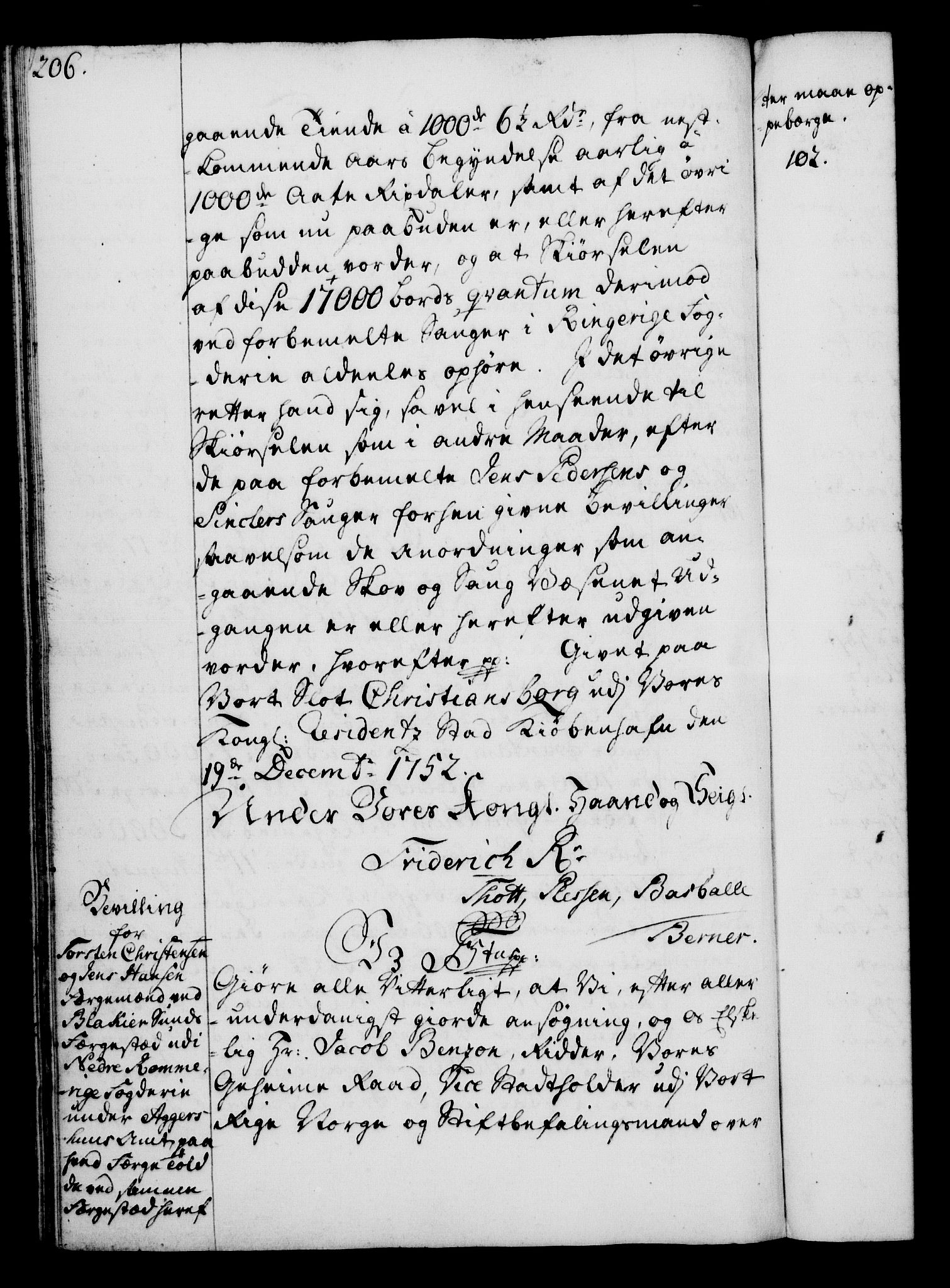 Rentekammeret, Kammerkanselliet, AV/RA-EA-3111/G/Gg/Gga/L0006: Norsk ekspedisjonsprotokoll med register (merket RK 53.6), 1749-1759, p. 206