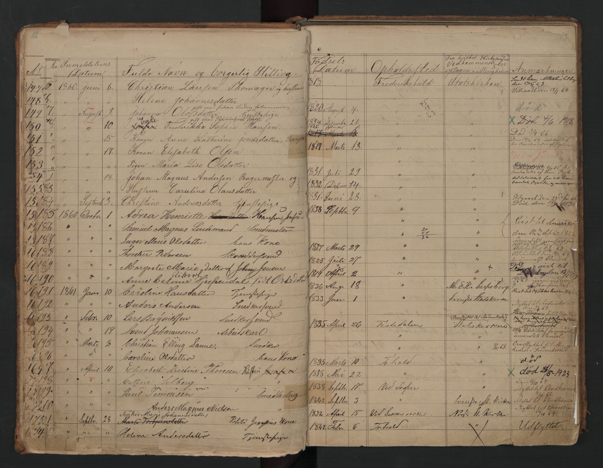 Halden metodistkirke - menighetsprotokoller, SAO/PAO-0266/F/L0001: Dissenter register no. 1, 1845-1874, p. 16-17