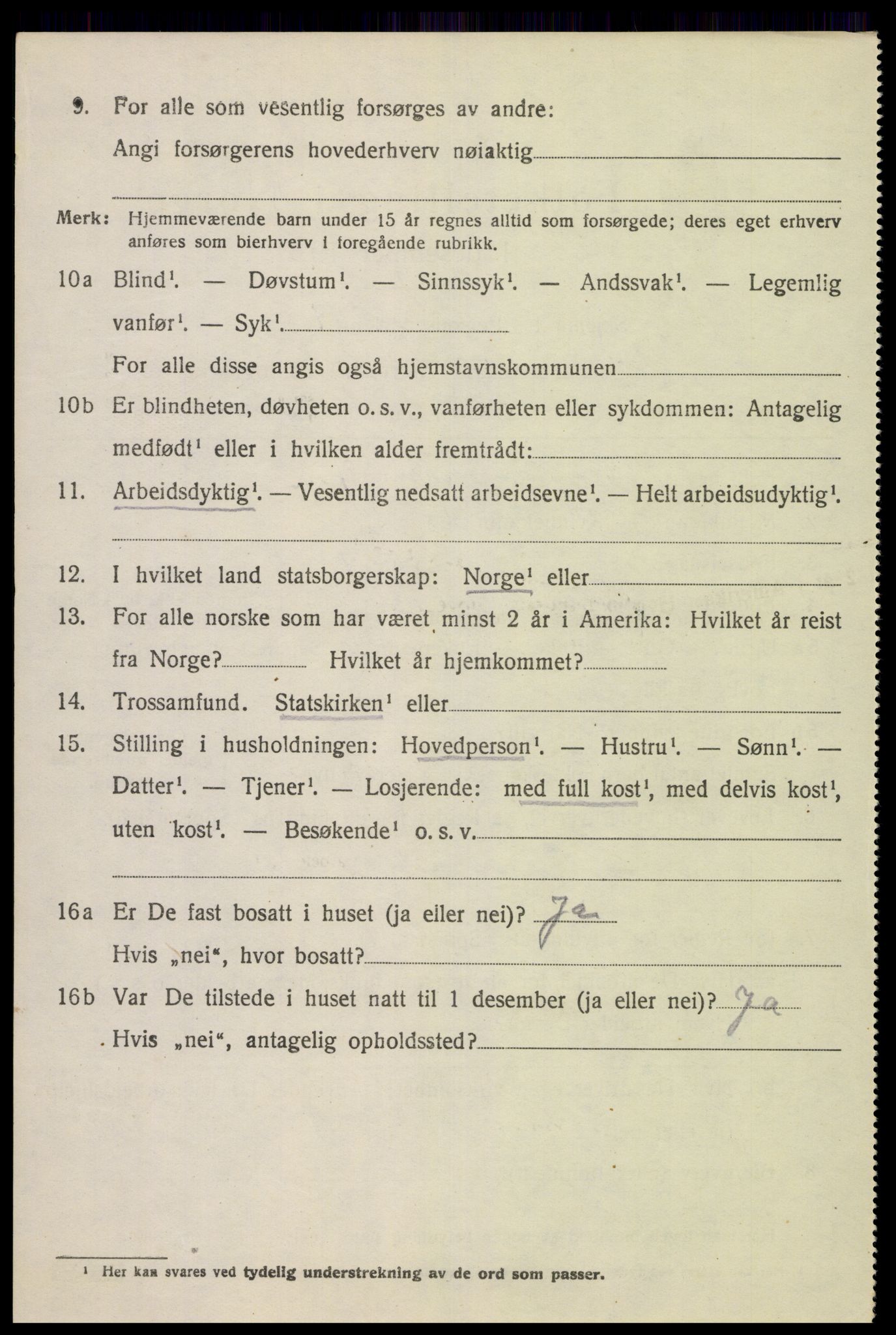 SAK, 1920 census for Kvinesdal, 1920, p. 2450