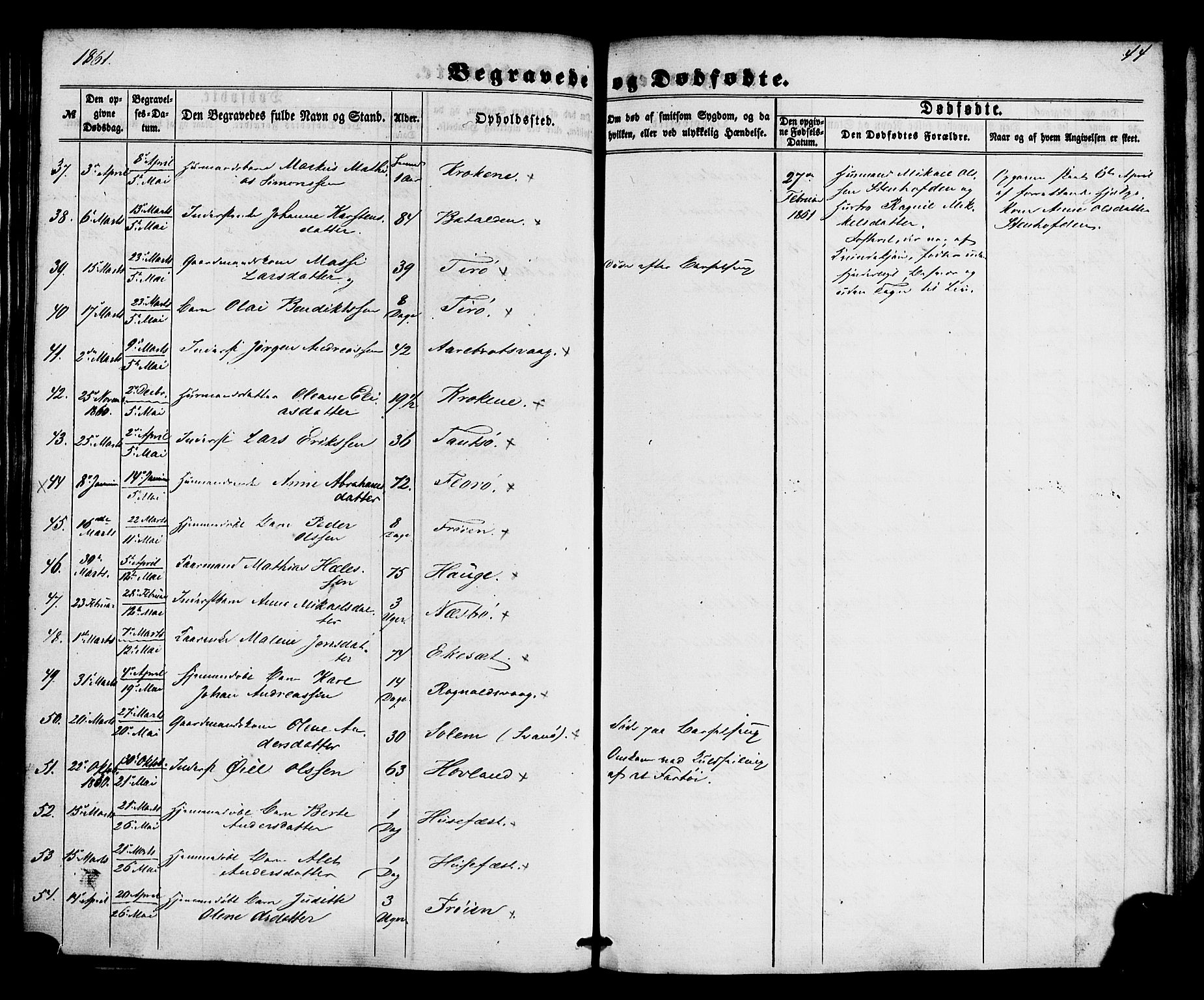 Kinn sokneprestembete, AV/SAB-A-80801/H/Haa/Haaa/L0012: Parish register (official) no. A 12, 1855-1869, p. 44