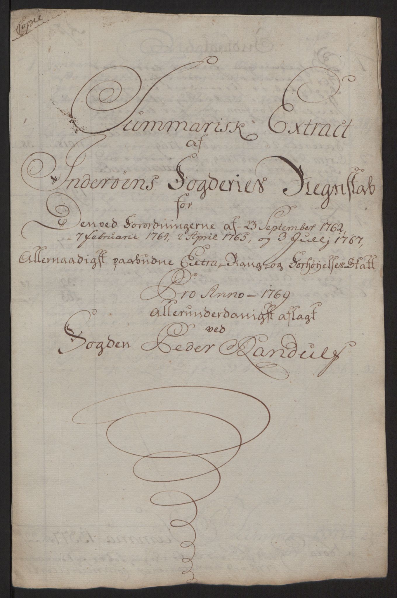 Rentekammeret inntil 1814, Reviderte regnskaper, Fogderegnskap, AV/RA-EA-4092/R63/L4420: Ekstraskatten Inderøy, 1762-1772, p. 348