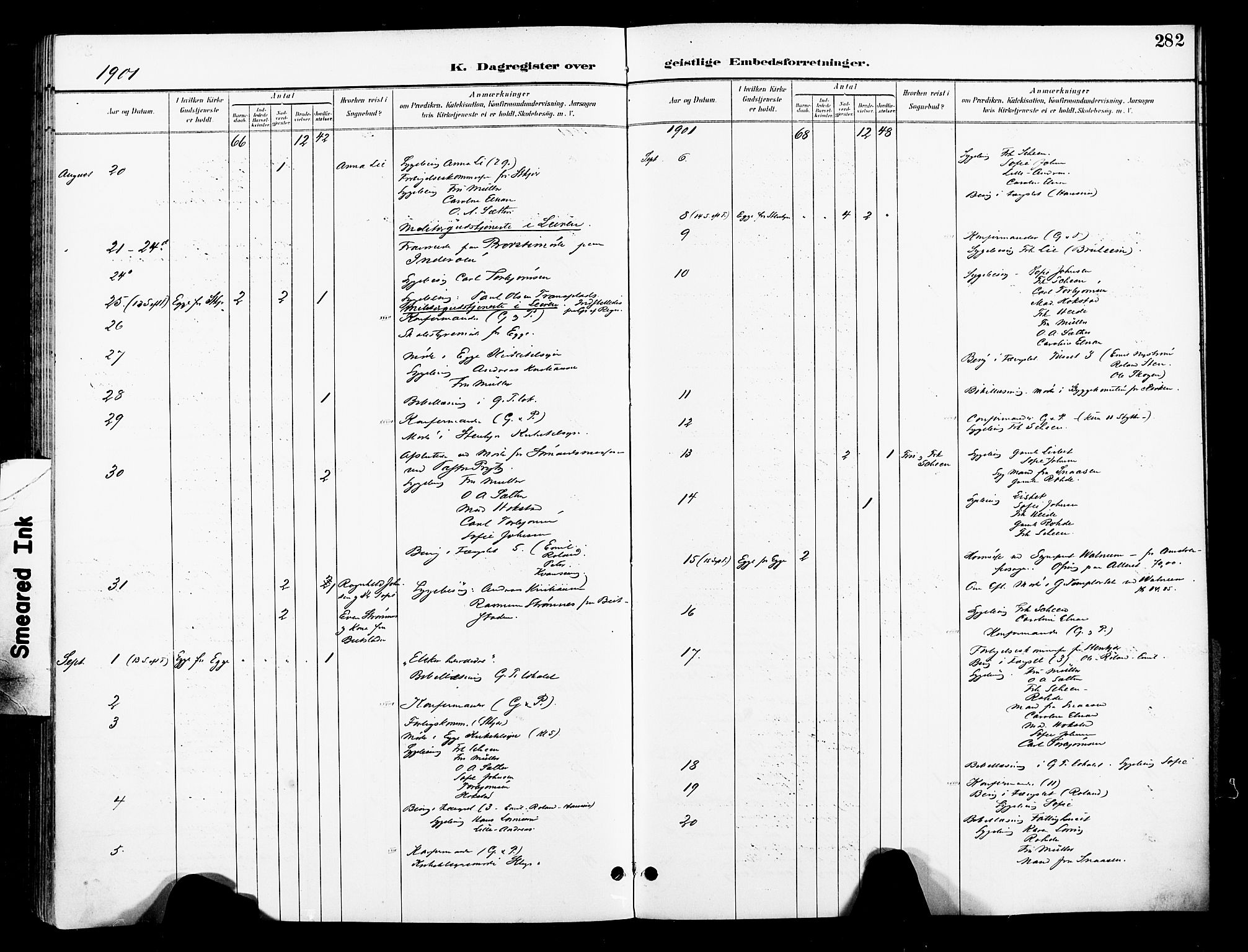 Ministerialprotokoller, klokkerbøker og fødselsregistre - Nord-Trøndelag, AV/SAT-A-1458/739/L0372: Parish register (official) no. 739A04, 1895-1903, p. 282