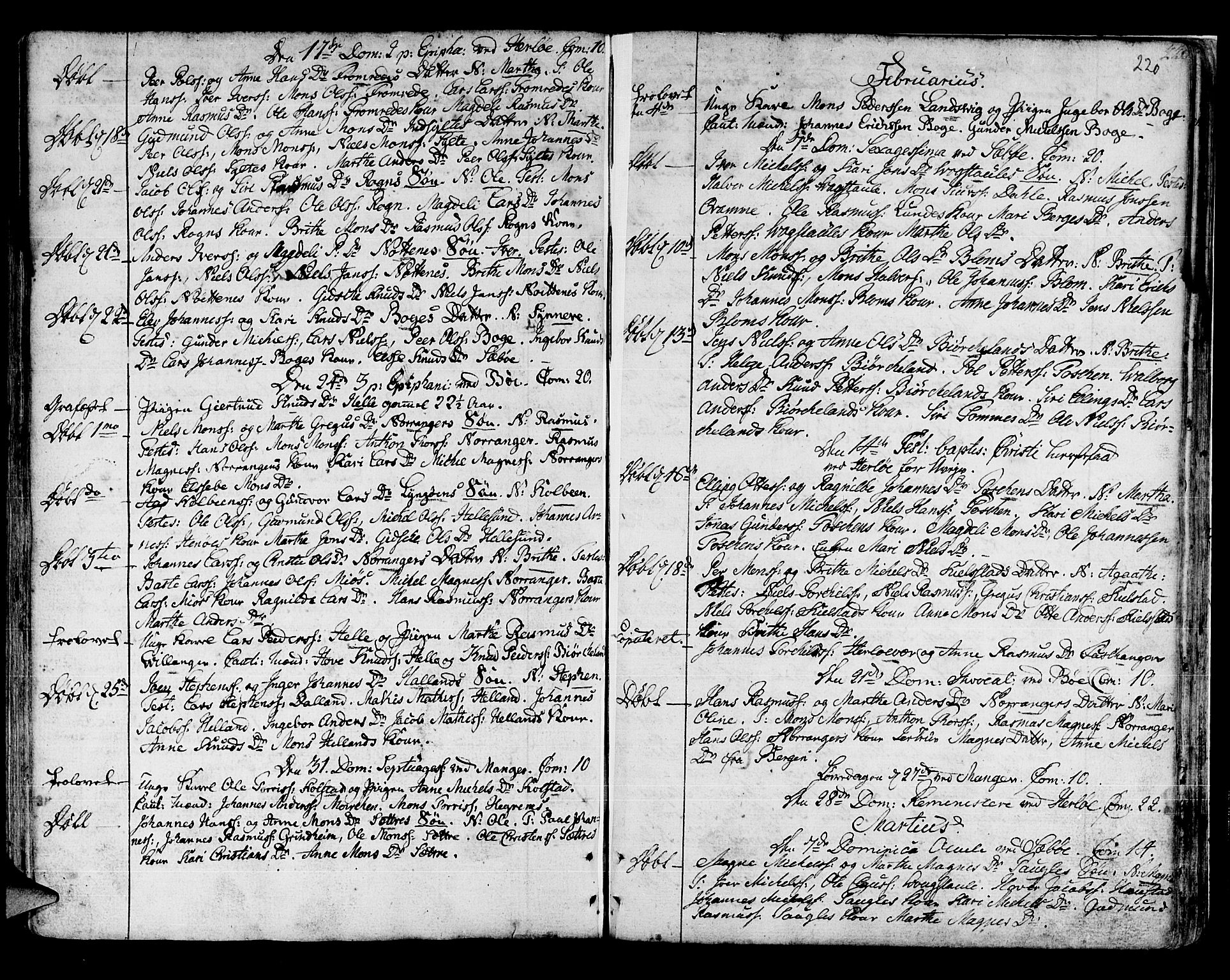 Manger sokneprestembete, AV/SAB-A-76801/H/Haa: Parish register (official) no. A 1, 1759-1791, p. 220