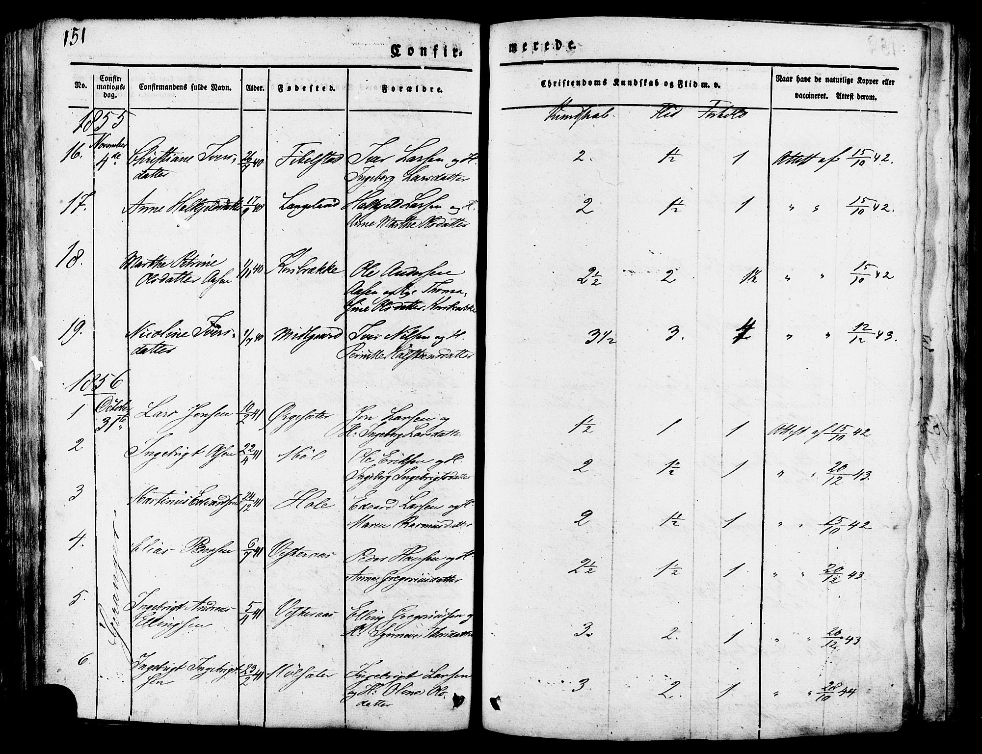 Ministerialprotokoller, klokkerbøker og fødselsregistre - Møre og Romsdal, AV/SAT-A-1454/517/L0221: Parish register (official) no. 517A01, 1827-1858, p. 151