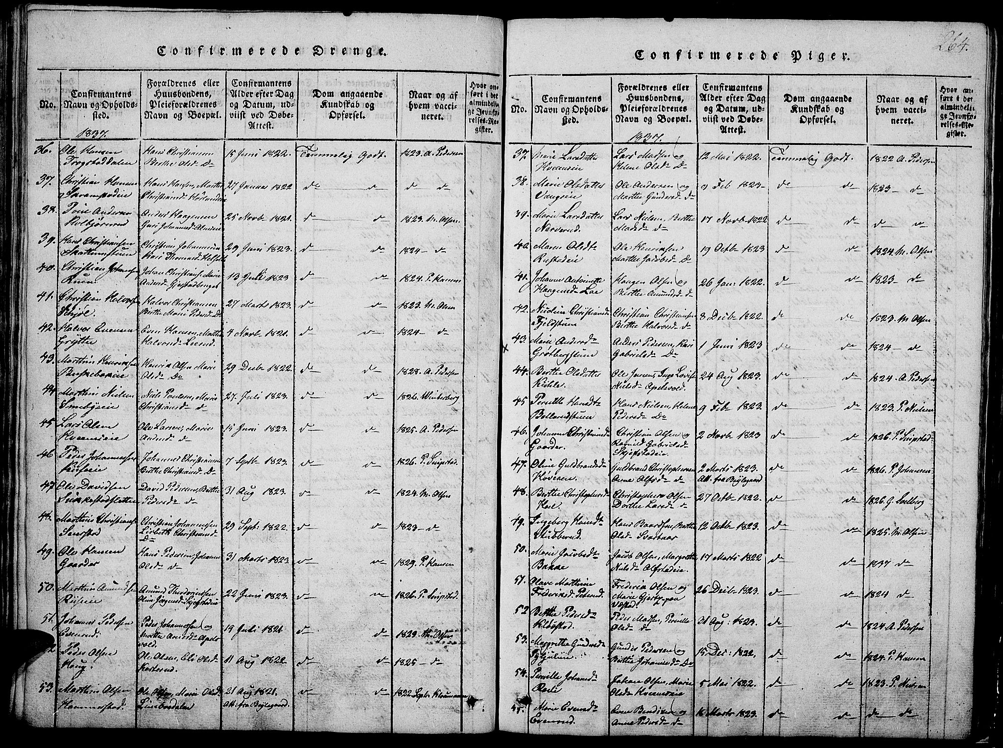 Østre Toten prestekontor, AV/SAH-PREST-104/H/Ha/Hab/L0001: Parish register (copy) no. 1, 1827-1839, p. 264