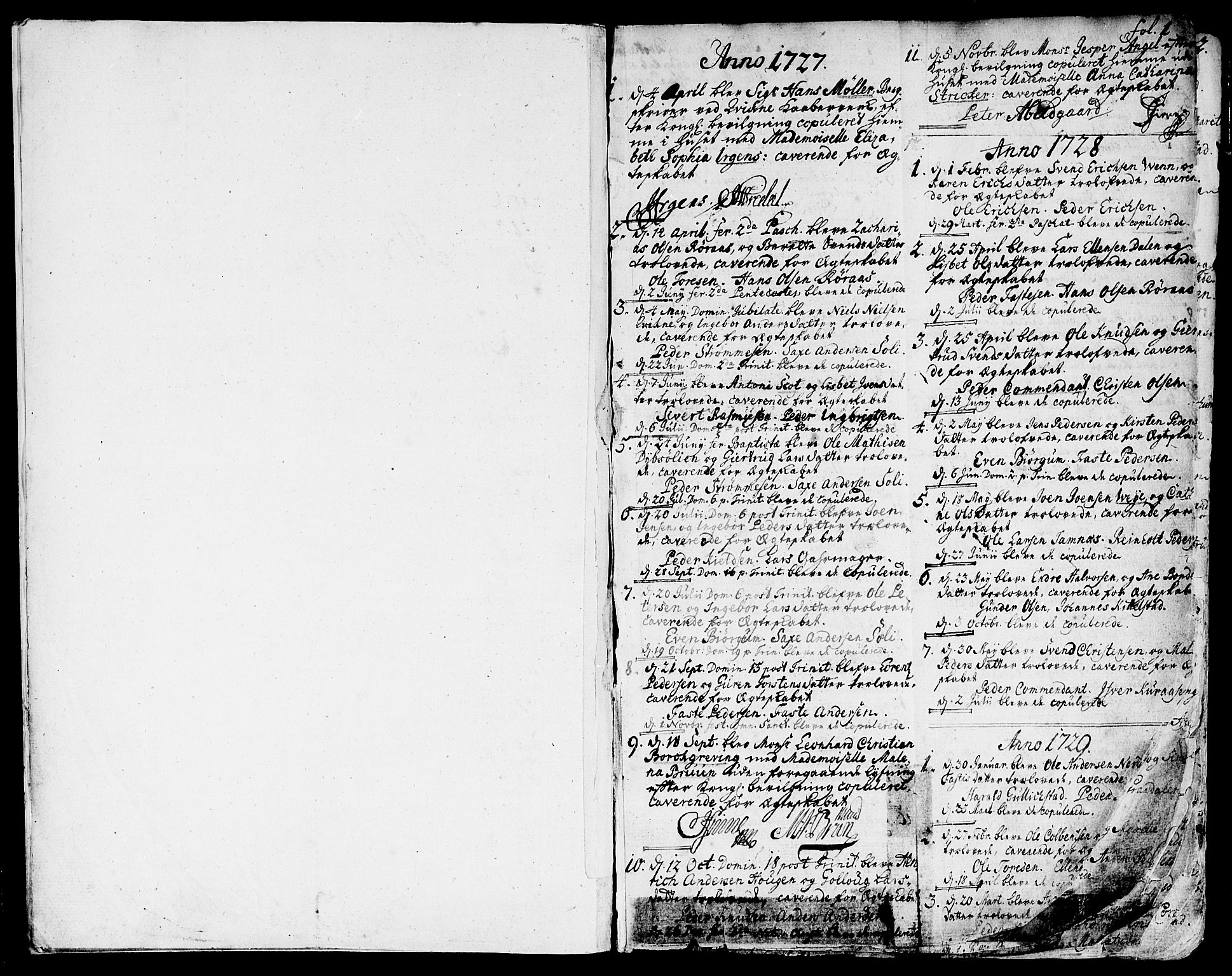 Ministerialprotokoller, klokkerbøker og fødselsregistre - Sør-Trøndelag, SAT/A-1456/681/L0925: Parish register (official) no. 681A03, 1727-1766, p. 1