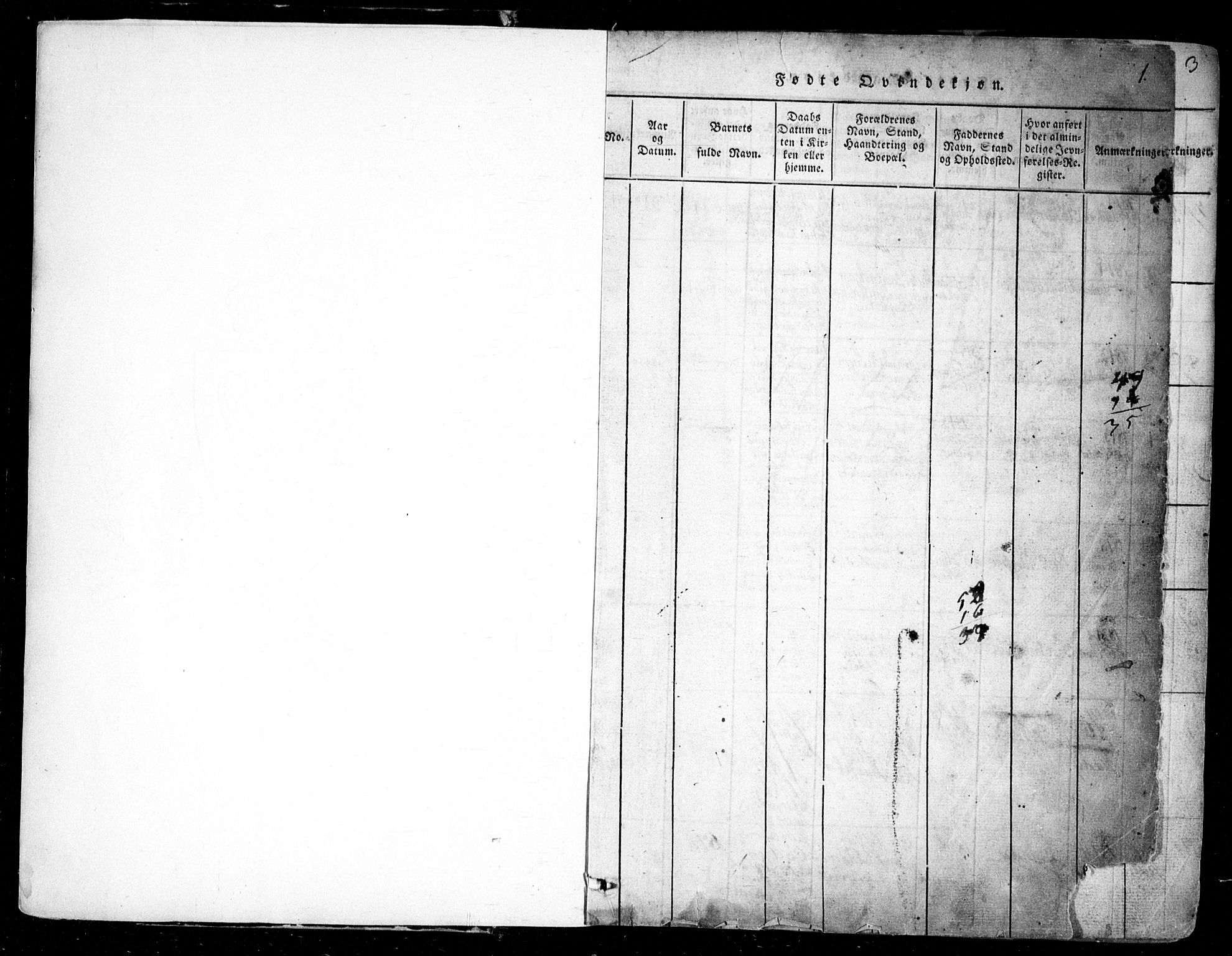 Nesodden prestekontor Kirkebøker, SAO/A-10013/F/Fa/L0006: Parish register (official) no. I 6, 1814-1847, p. 1