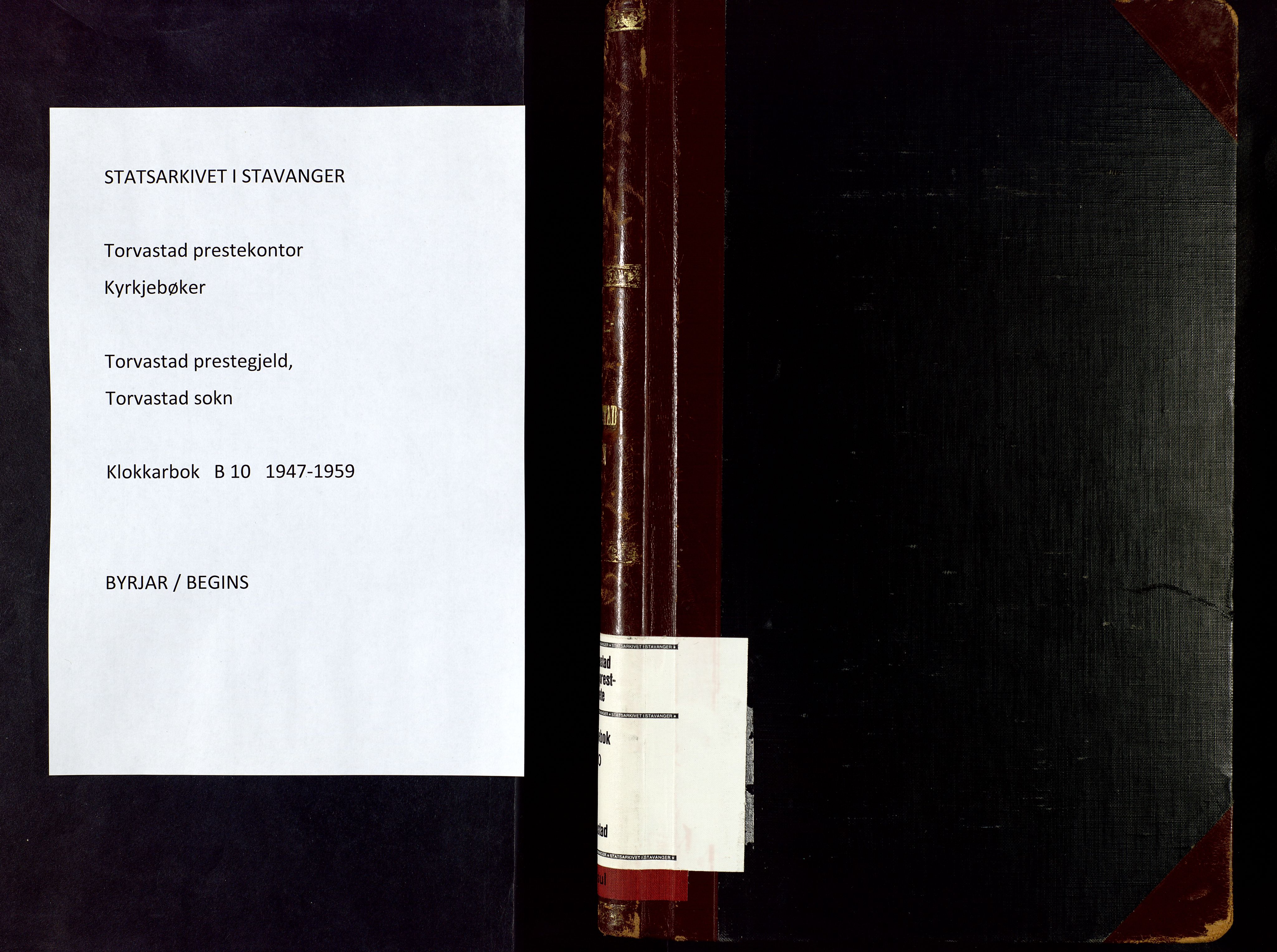 Torvastad sokneprestkontor, SAST/A -101857/H/Ha/Hab/L0010: Parish register (copy) no. B 10, 1947-1959