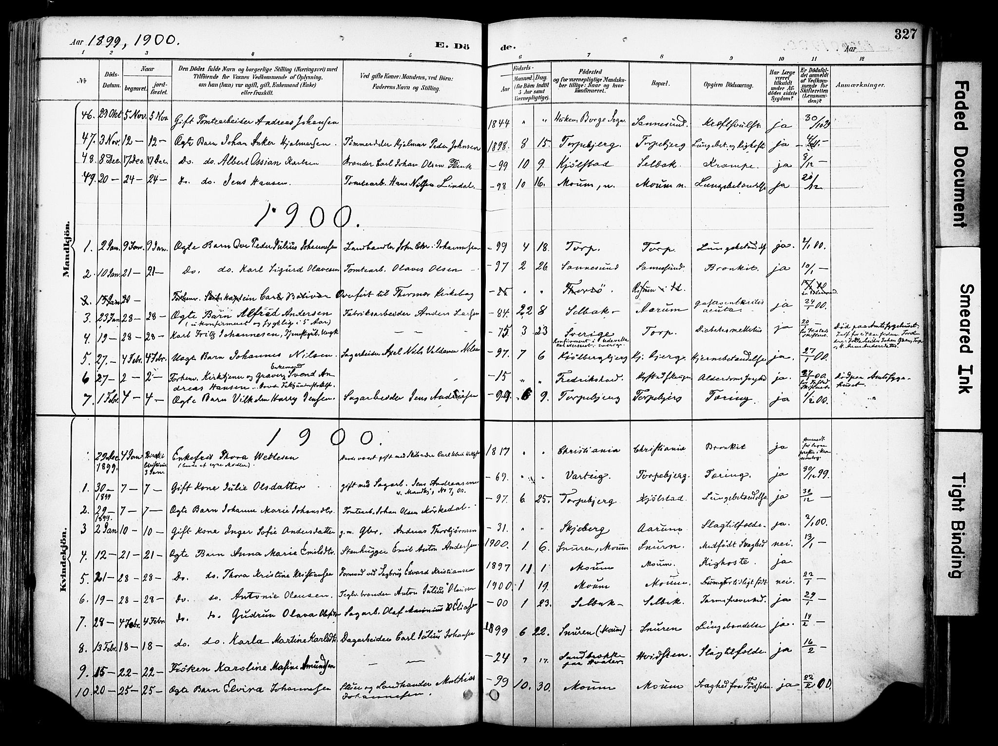 Borge prestekontor Kirkebøker, AV/SAO-A-10903/F/Fa/L0008: Parish register (official) no. I 8B, 1887-1902, p. 327