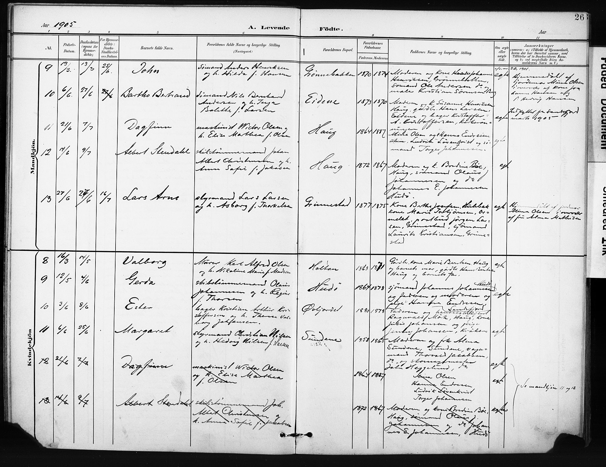 Tjøme kirkebøker, AV/SAKO-A-328/F/Fa/L0005: Parish register (official) no. I 5, 1901-1909, p. 26