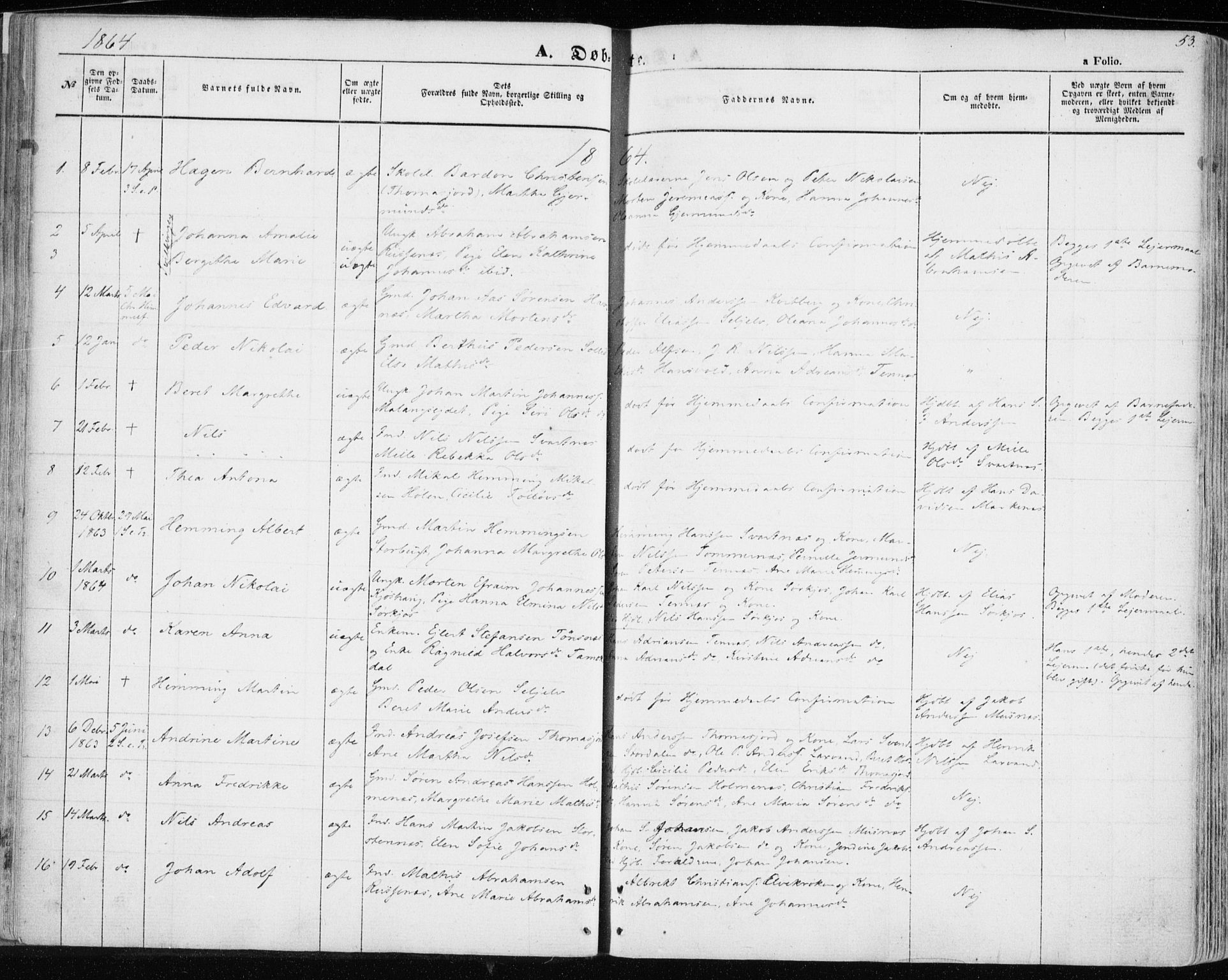 Balsfjord sokneprestembete, SATØ/S-1303/G/Ga/L0003kirke: Parish register (official) no. 3, 1856-1870, p. 53