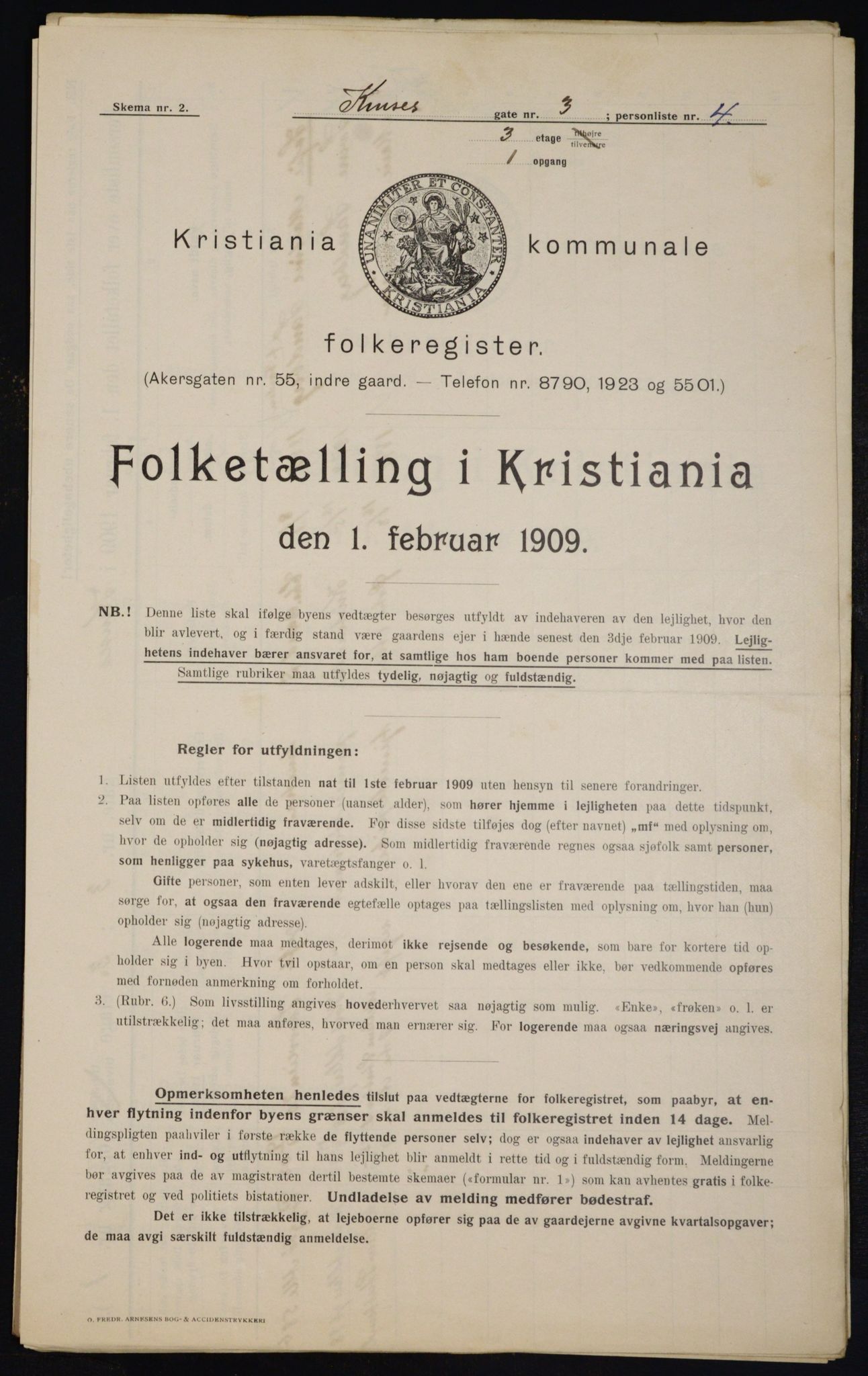 OBA, Municipal Census 1909 for Kristiania, 1909, p. 50403