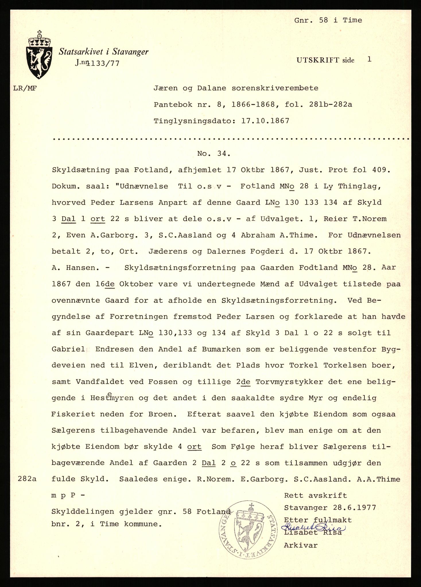 Statsarkivet i Stavanger, AV/SAST-A-101971/03/Y/Yj/L0022: Avskrifter sortert etter gårdsnavn: Foss - Frøiland i Hetland, 1750-1930, p. 325