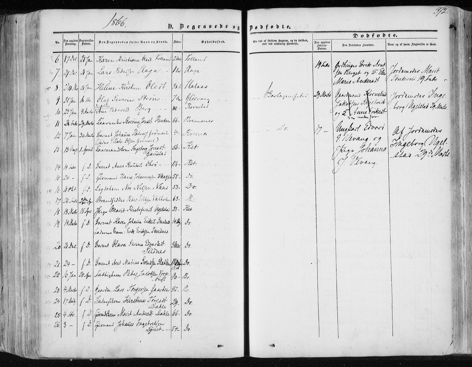 Ministerialprotokoller, klokkerbøker og fødselsregistre - Møre og Romsdal, AV/SAT-A-1454/568/L0804: Parish register (official) no. 568A11, 1854-1868, p. 372