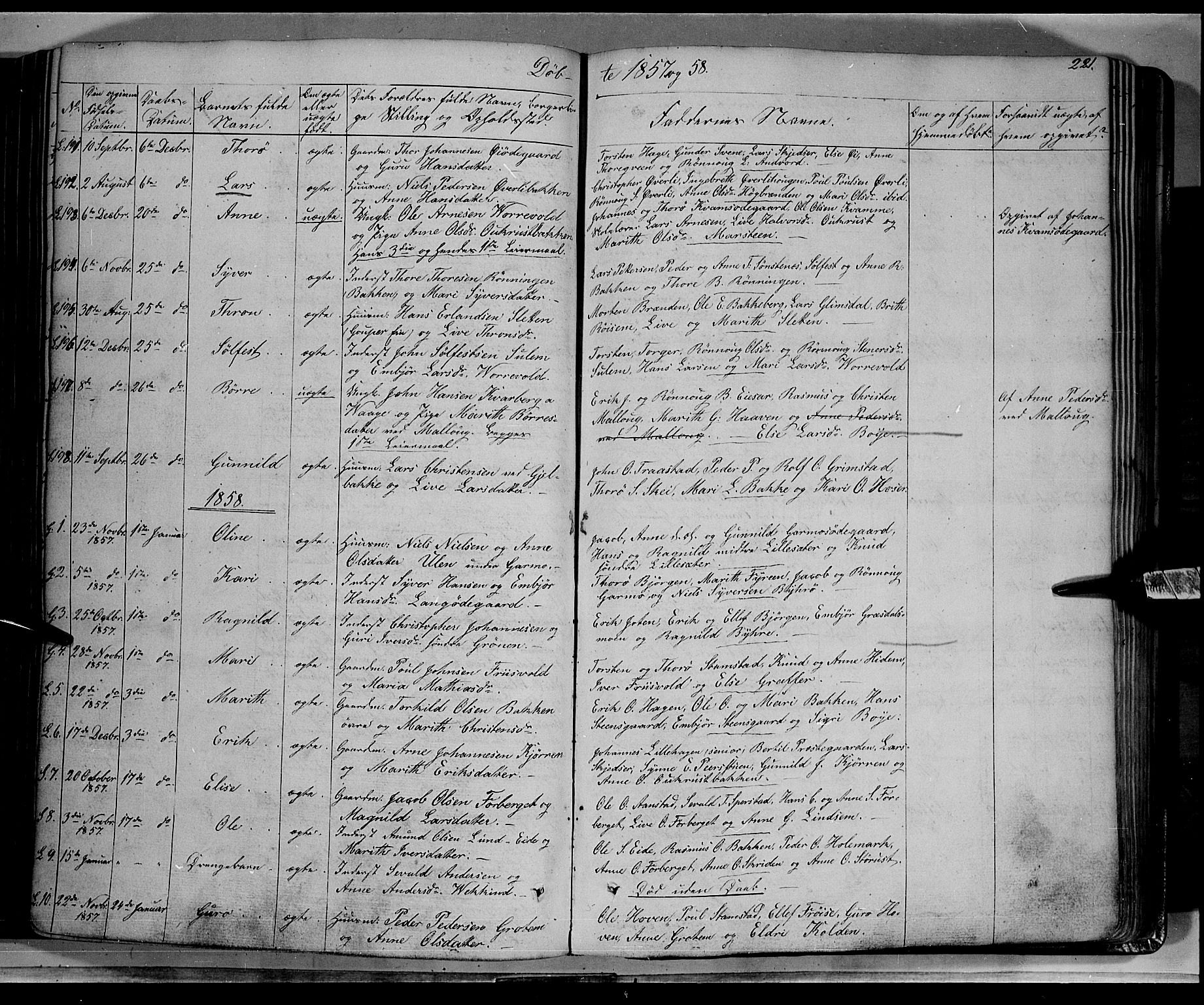 Lom prestekontor, SAH/PREST-070/K/L0006: Parish register (official) no. 6A, 1837-1863, p. 221