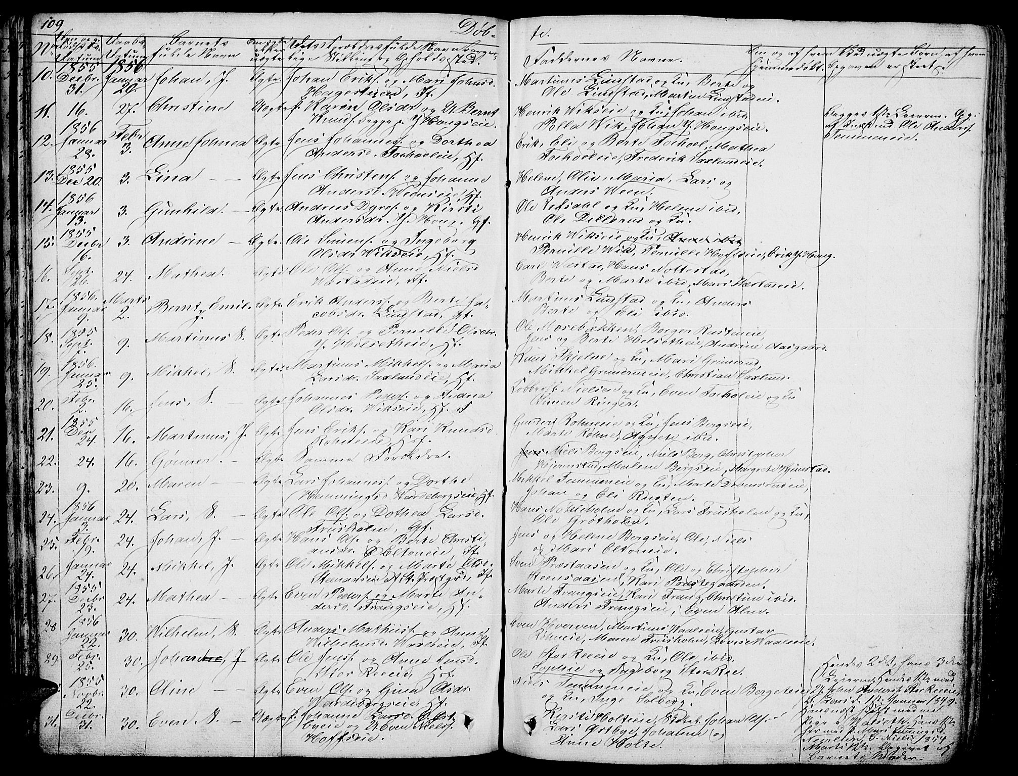 Stange prestekontor, SAH/PREST-002/L/L0003: Parish register (copy) no. 3, 1840-1864, p. 109
