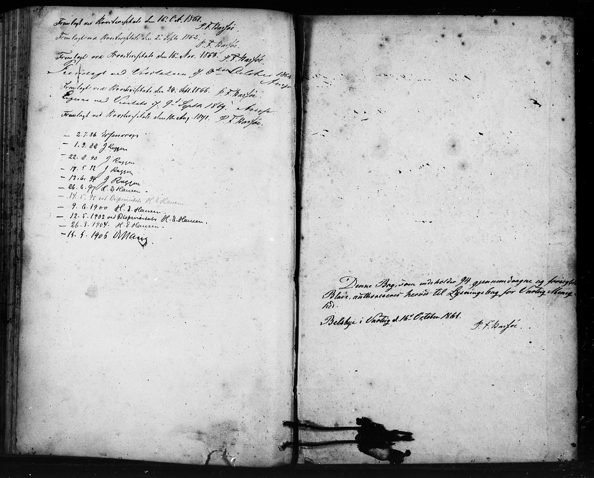 Varteig prestekontor Kirkebøker, SAO/A-10447a/H/Ha/L0001: Banns register no. 1, 1861-1916