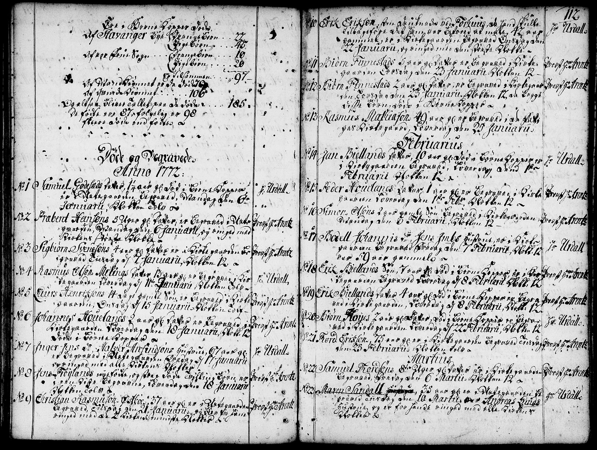 Domkirken sokneprestkontor, SAST/A-101812/001/30/30BA/L0005: Parish register (official) no. A 5, 1744-1788, p. 112