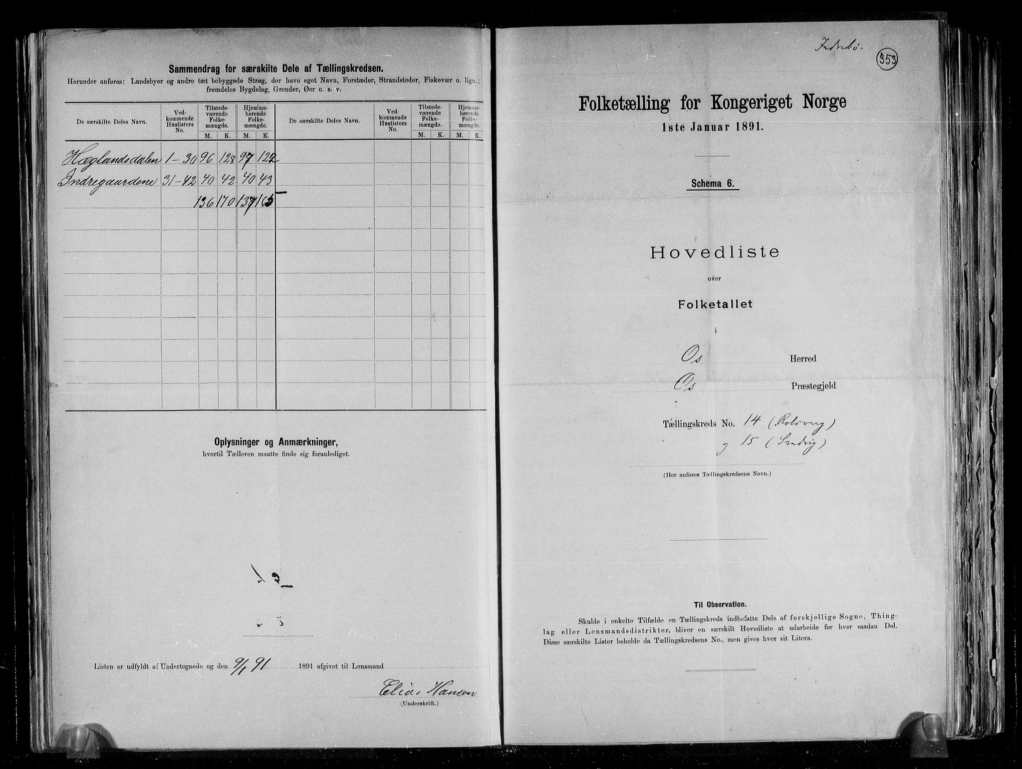 RA, 1891 census for 1243 Os, 1891, p. 22