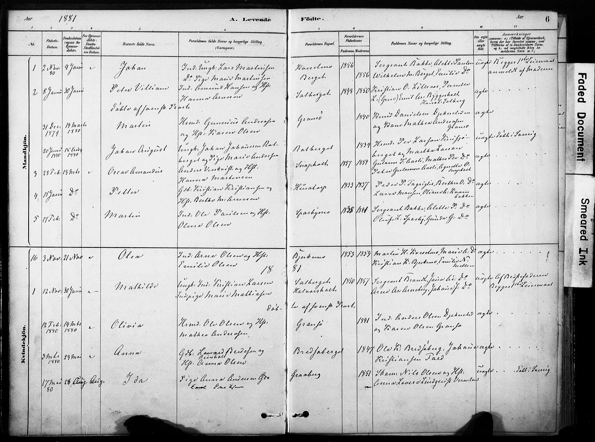 Hof prestekontor, AV/SAH-PREST-038/H/Ha/Haa/L0011: Parish register (official) no. 11, 1879-1911, p. 6