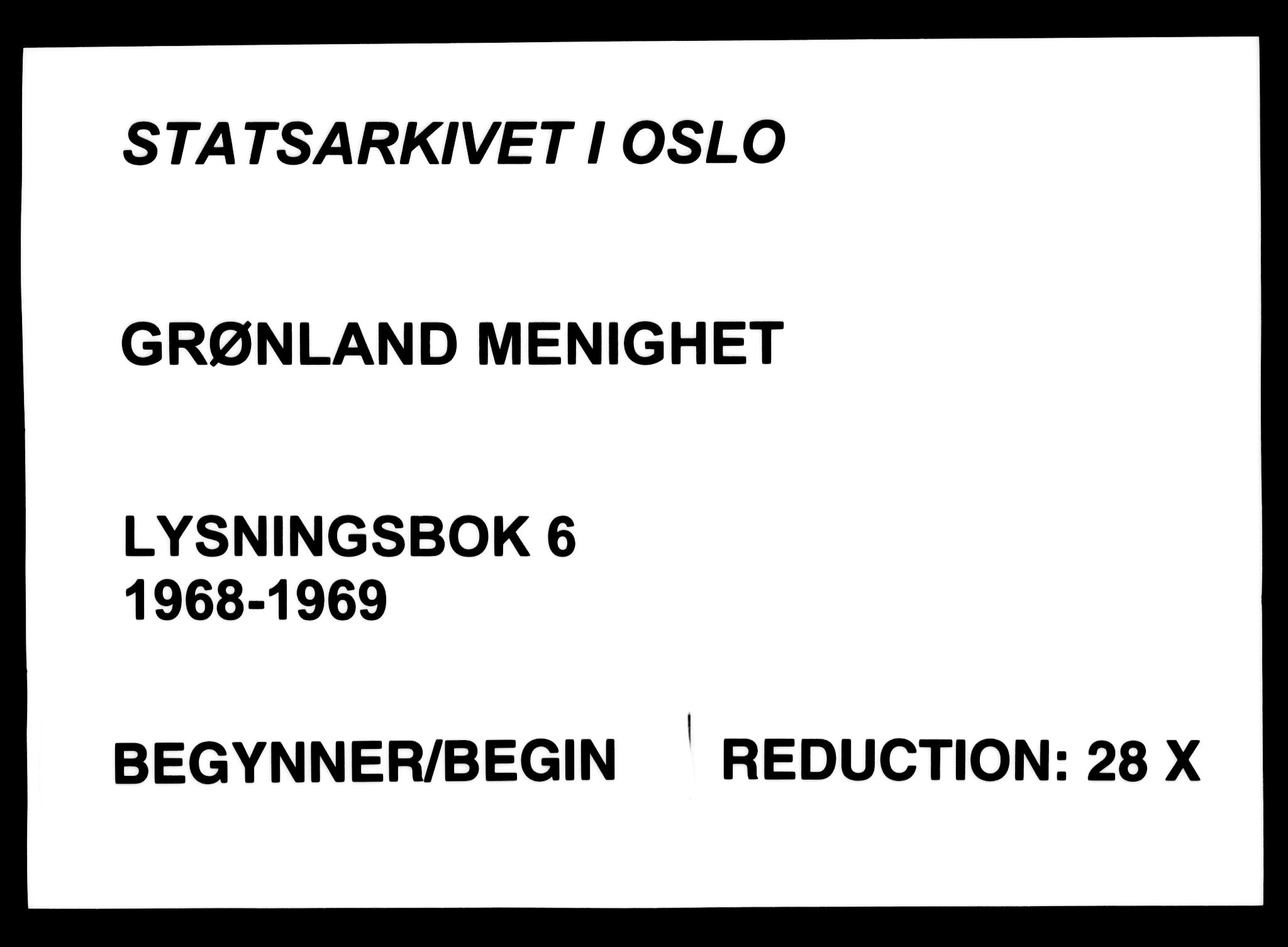 Grønland prestekontor Kirkebøker, SAO/A-10848/H/Ha/L0006: Banns register no. 6, 1968-1969
