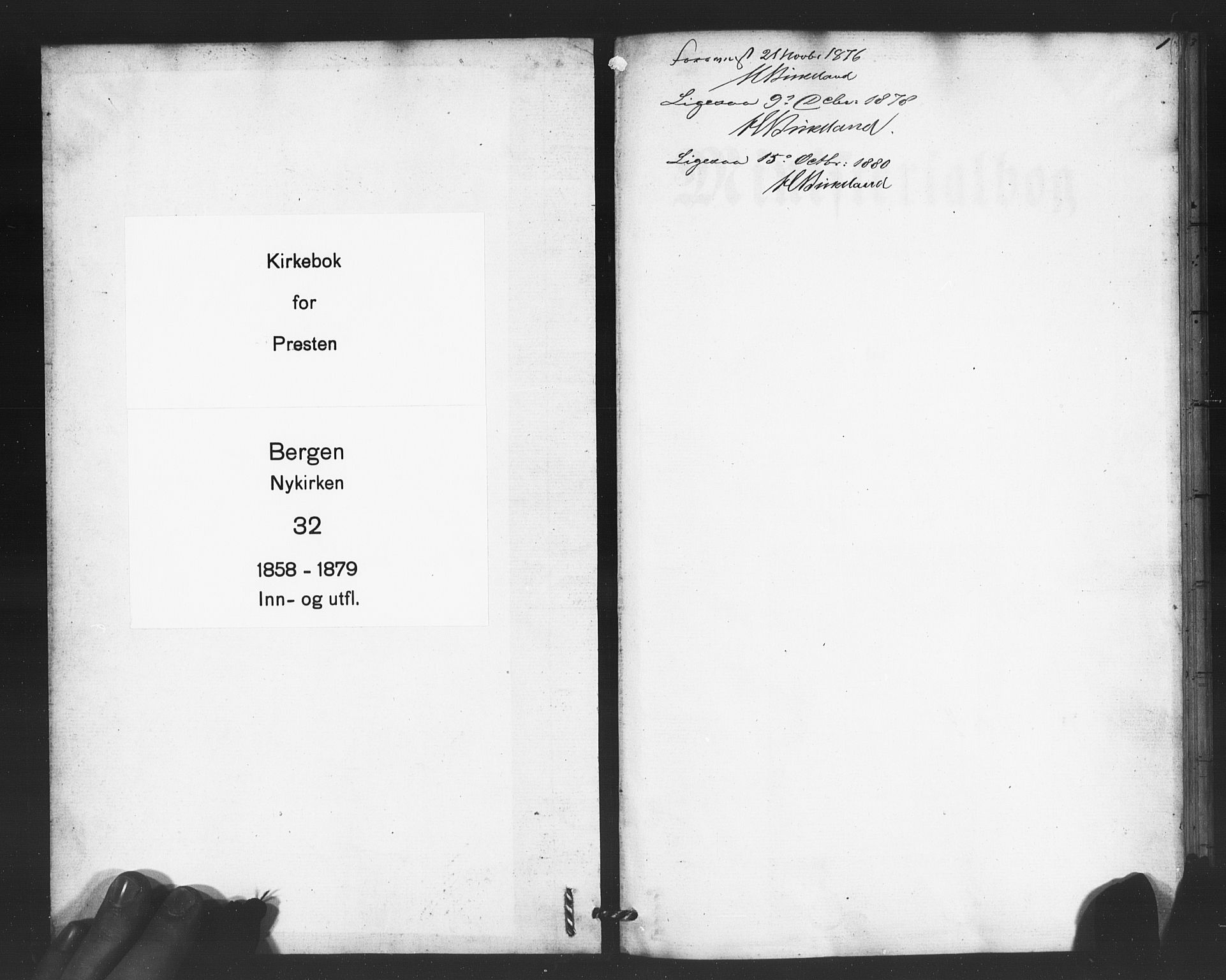 Nykirken Sokneprestembete, SAB/A-77101/H/Haa/L0050: Parish register (official) no. G 2, 1858-1879, p. 1