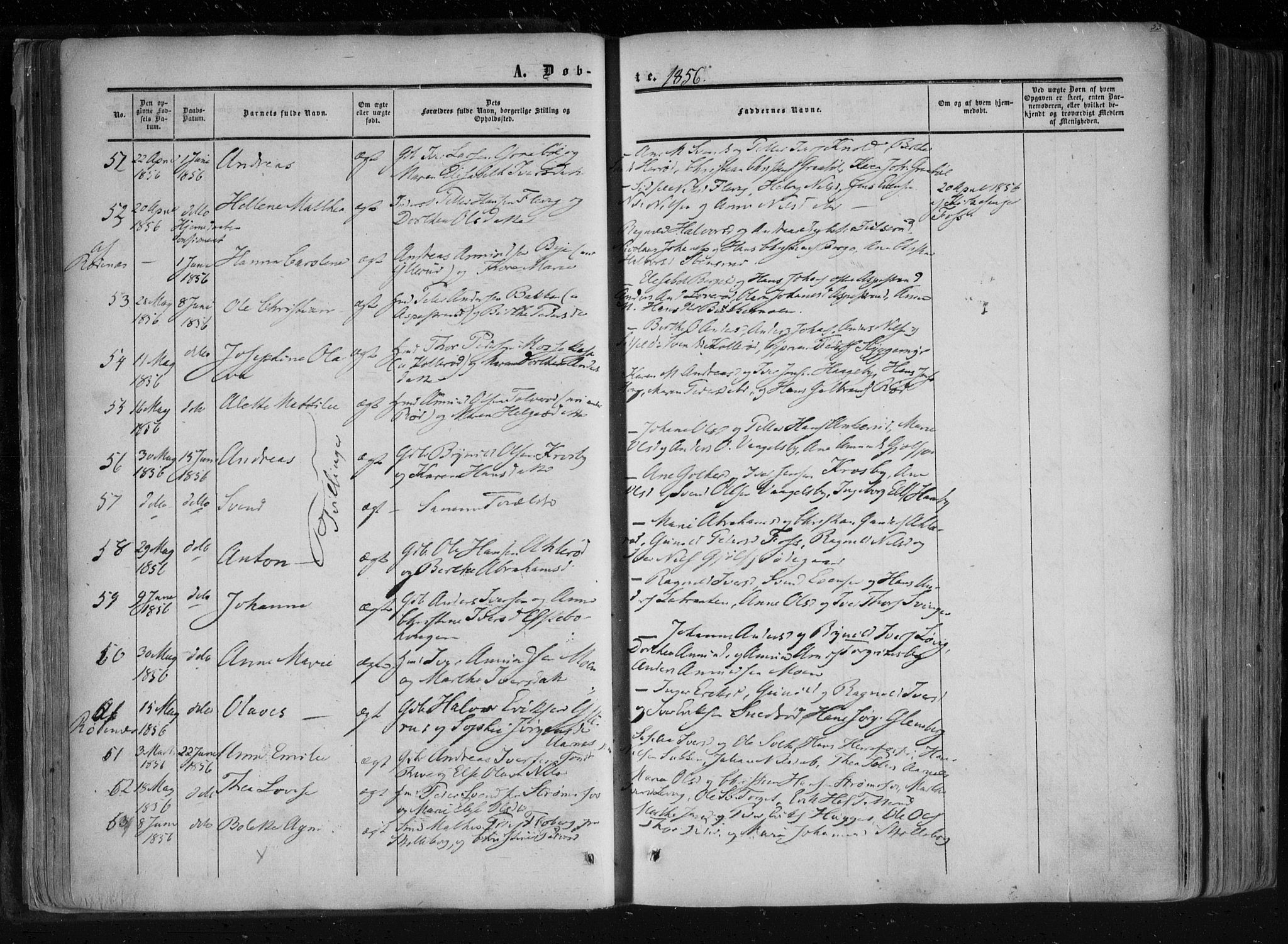 Aremark prestekontor Kirkebøker, AV/SAO-A-10899/F/Fc/L0003: Parish register (official) no. III 3, 1850-1865, p. 53