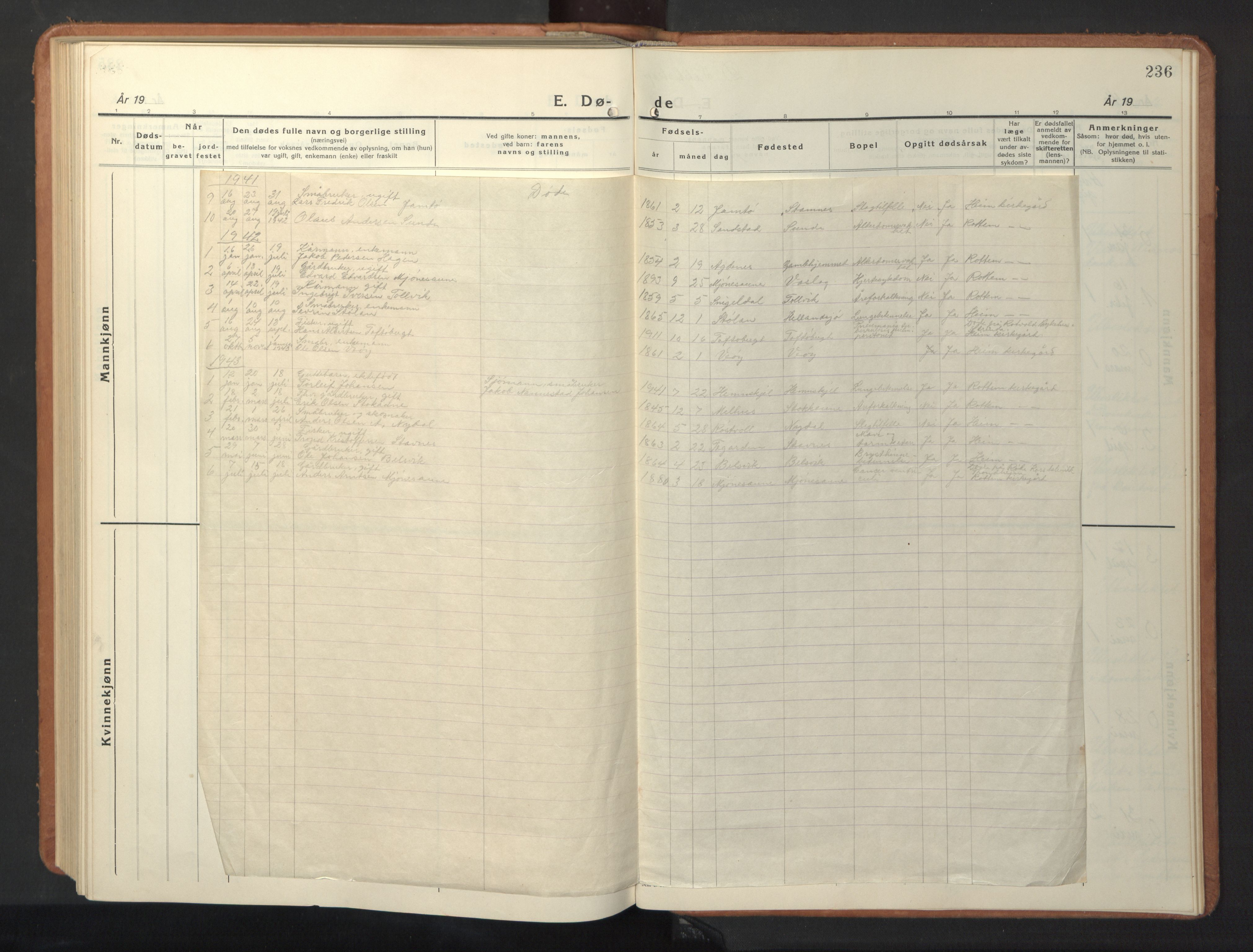 Ministerialprotokoller, klokkerbøker og fødselsregistre - Sør-Trøndelag, AV/SAT-A-1456/630/L0508: Parish register (copy) no. 630C06, 1933-1950, p. 236