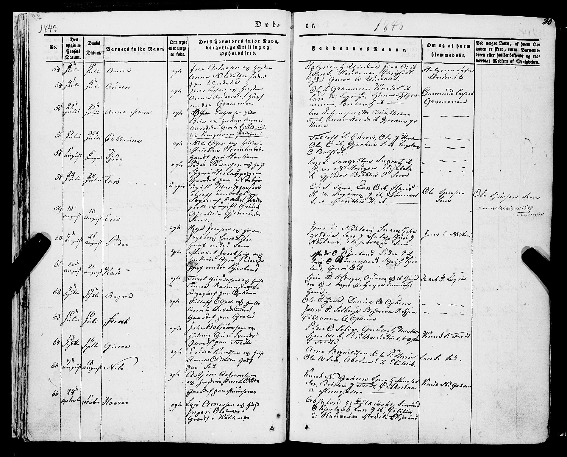Ulvik sokneprestembete, SAB/A-78801/H/Haa: Parish register (official) no. A 12, 1839-1853, p. 30