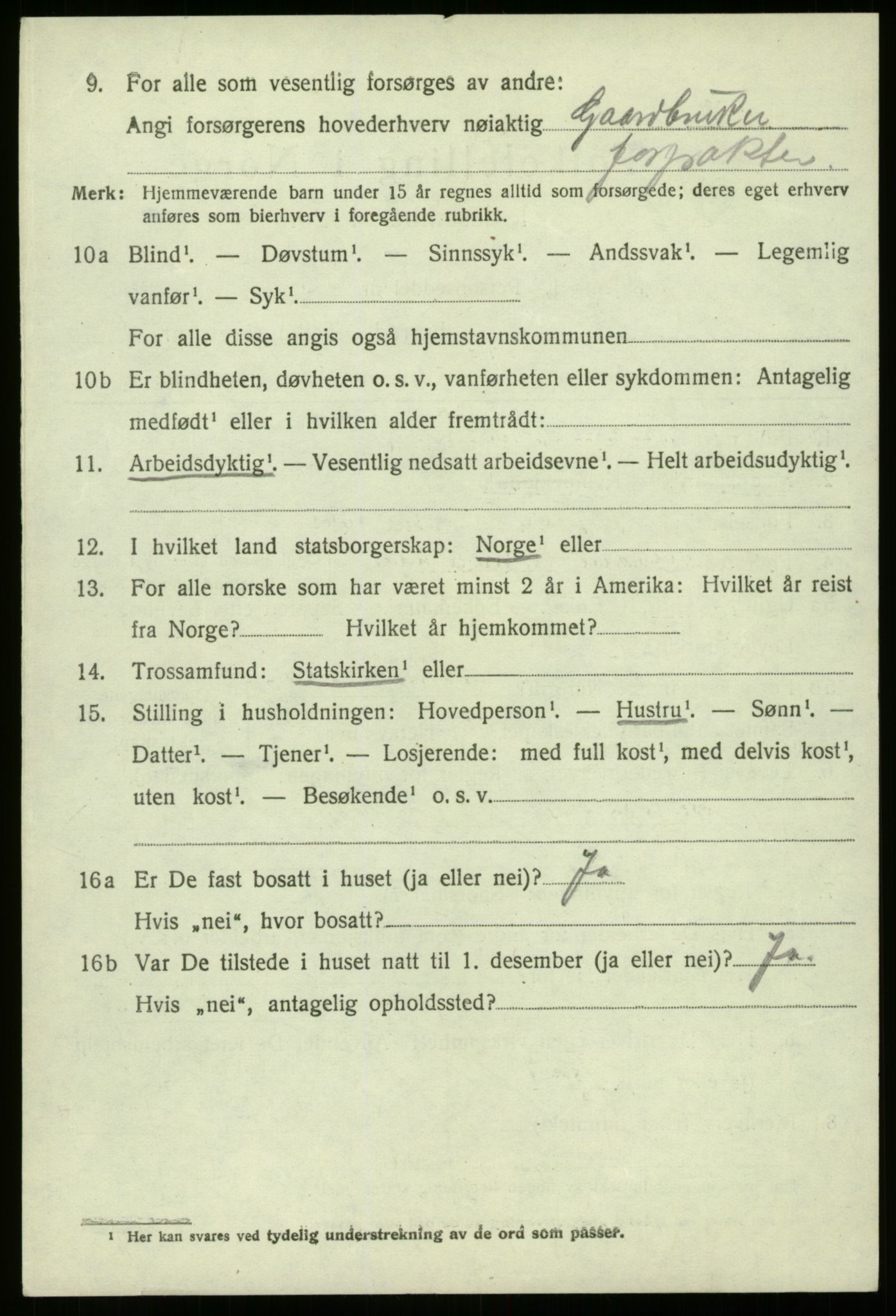 SAB, 1920 census for Eid, 1920, p. 3745