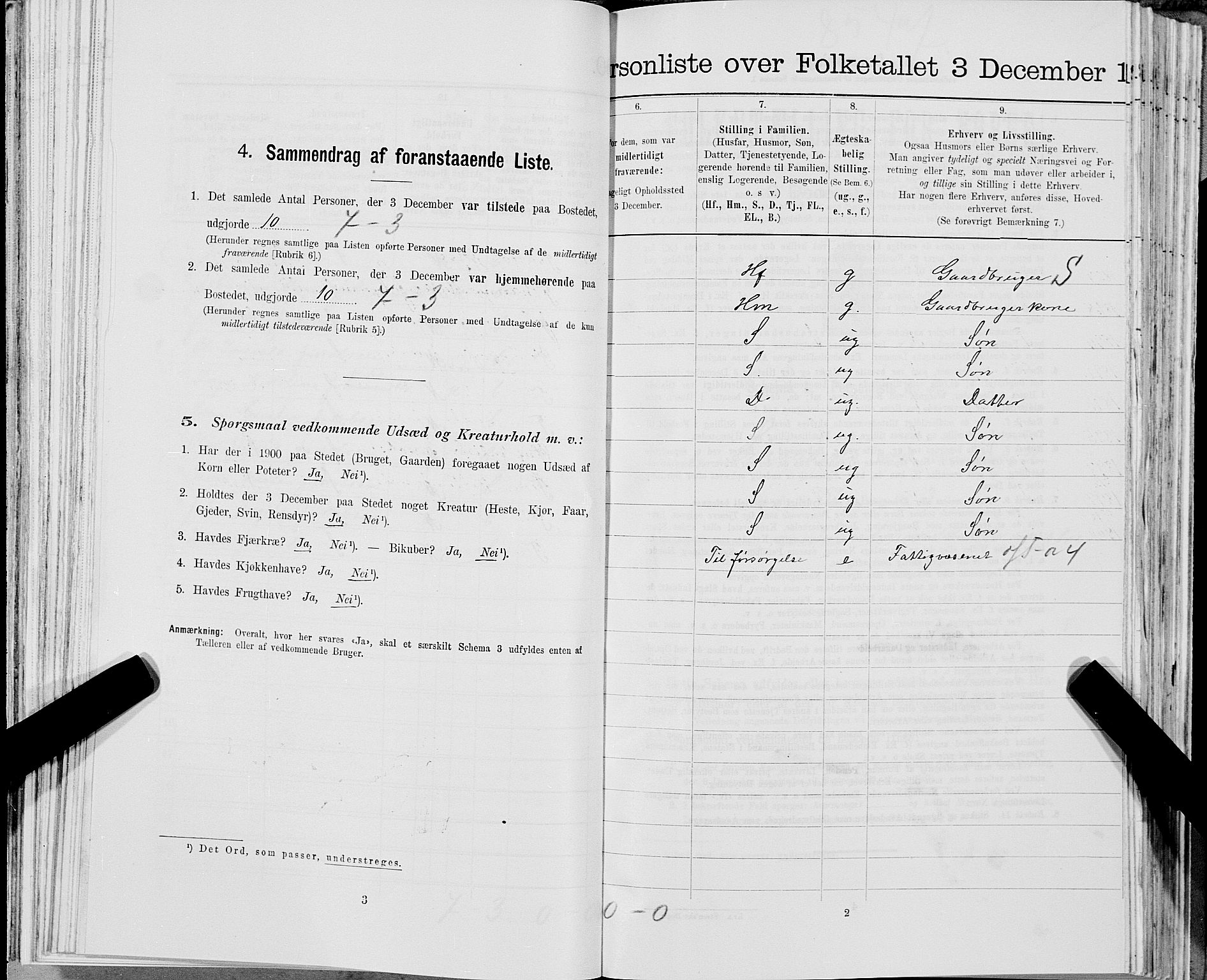SAT, 1900 census for Snåsa, 1900, p. 926
