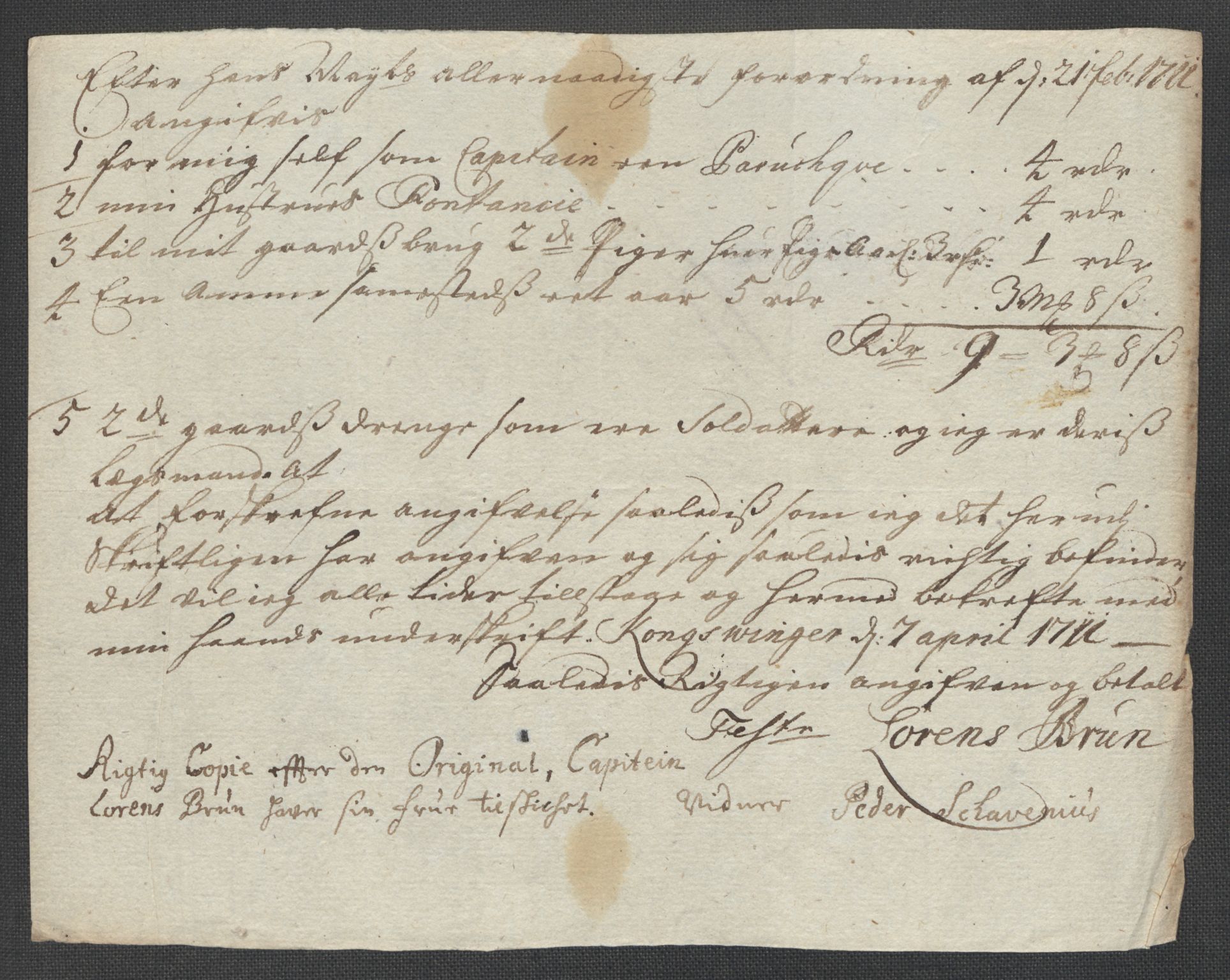 Rentekammeret inntil 1814, Reviderte regnskaper, Fogderegnskap, RA/EA-4092/R64/L4432: Fogderegnskap Namdal, 1711, p. 357