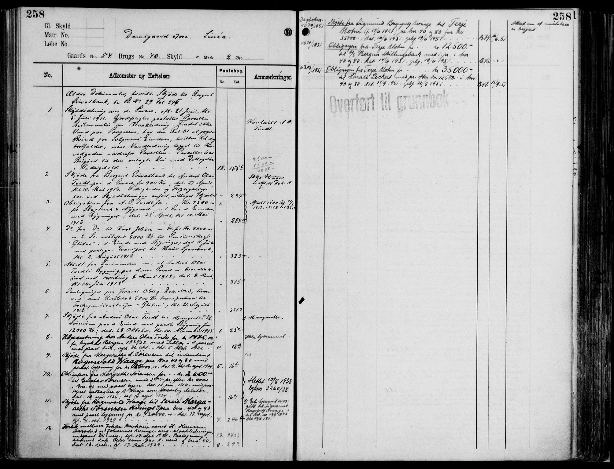 Midhordland sorenskriveri, AV/SAB-A-3001/1/G/Ga/Gab/L0114: Mortgage register no. II.A.b.114, p. 258