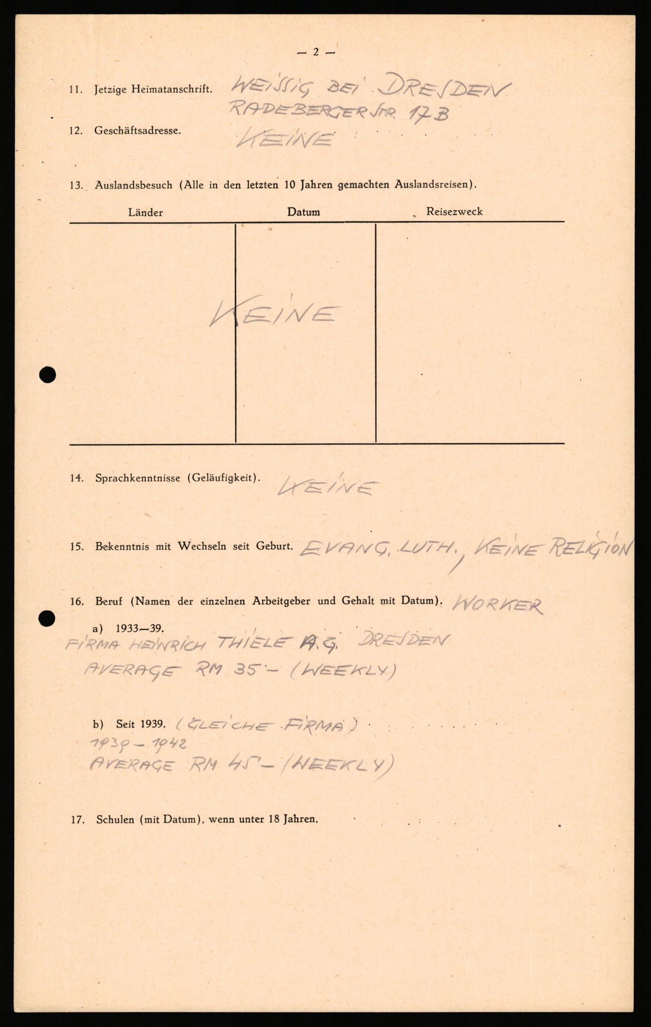 Forsvaret, Forsvarets overkommando II, AV/RA-RAFA-3915/D/Db/L0040: CI Questionaires. Tyske okkupasjonsstyrker i Norge. Østerrikere., 1945-1946, p. 37