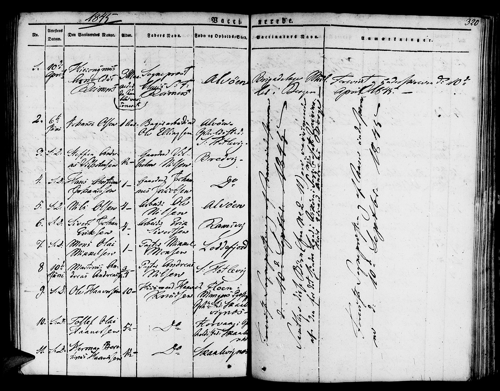 Askøy Sokneprestembete, SAB/A-74101/H/Ha/Haa/Haaa/L0004: Parish register (official) no. A 4, 1825-1845, p. 320