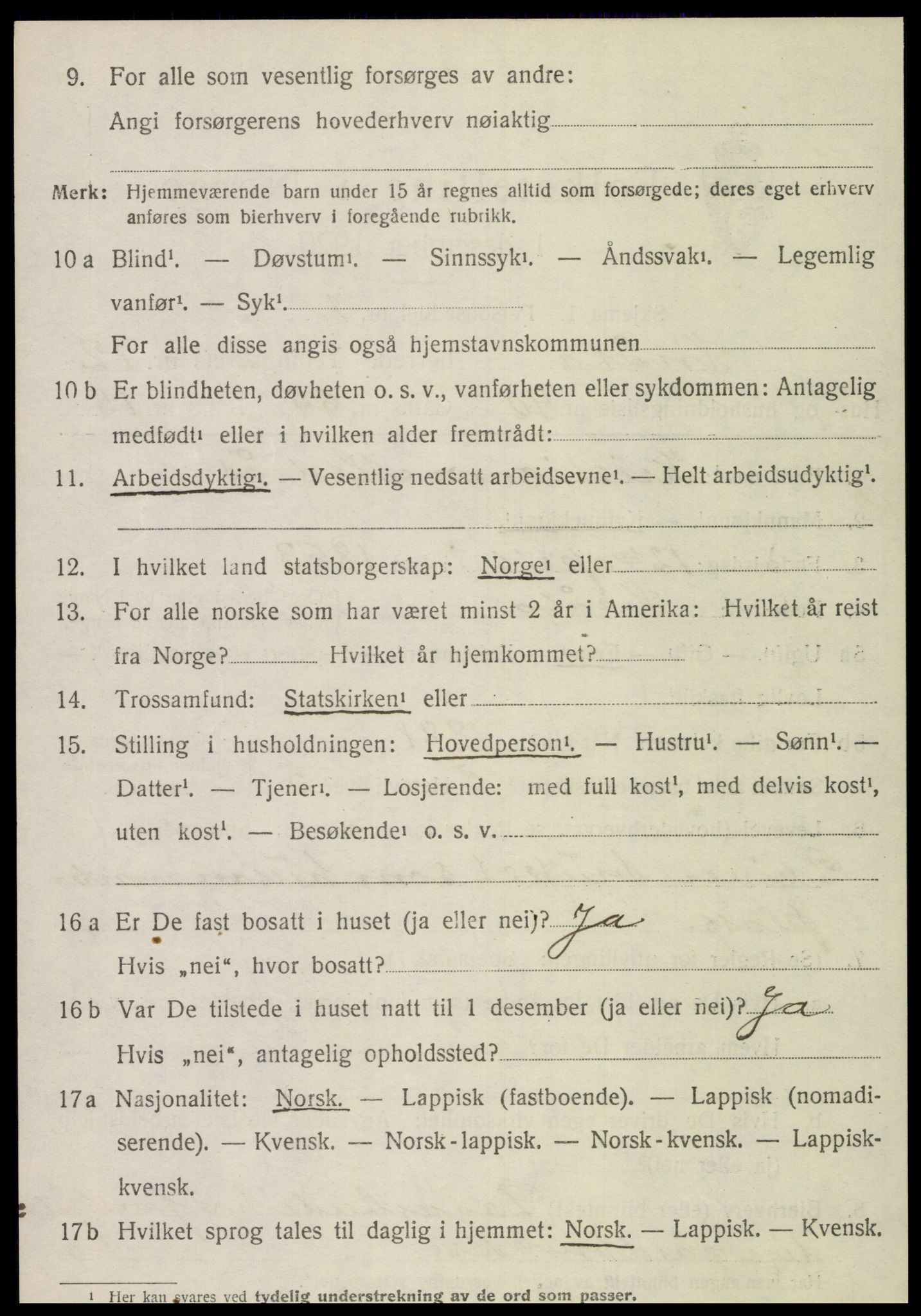 SAT, 1920 census for Snåsa, 1920, p. 5597