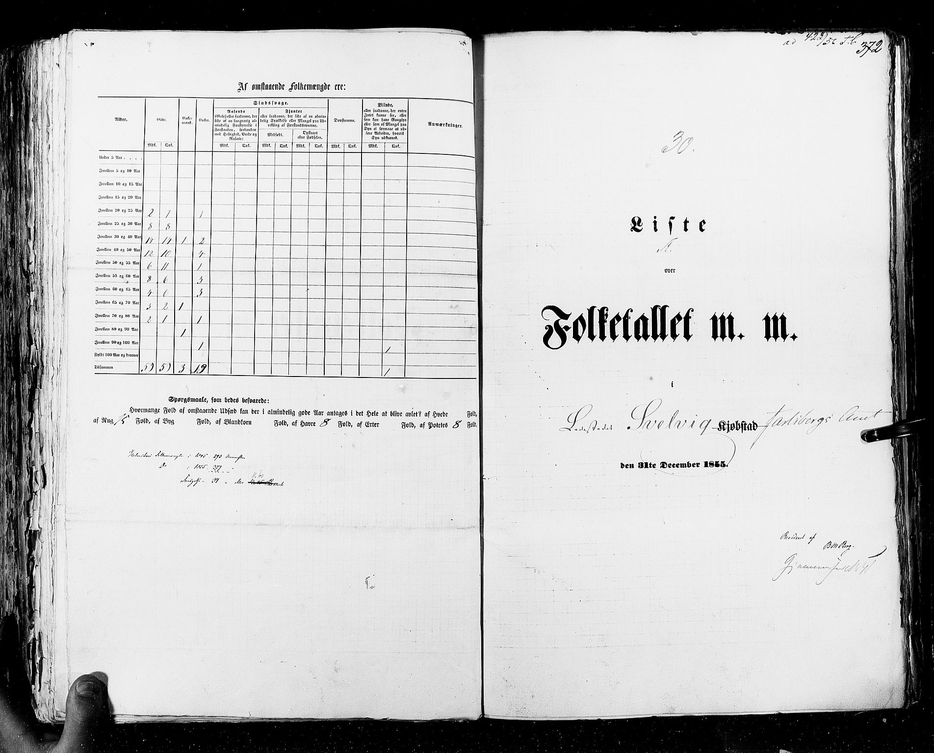 RA, Census 1855, vol. 7: Fredrikshald-Kragerø, 1855, p. 372