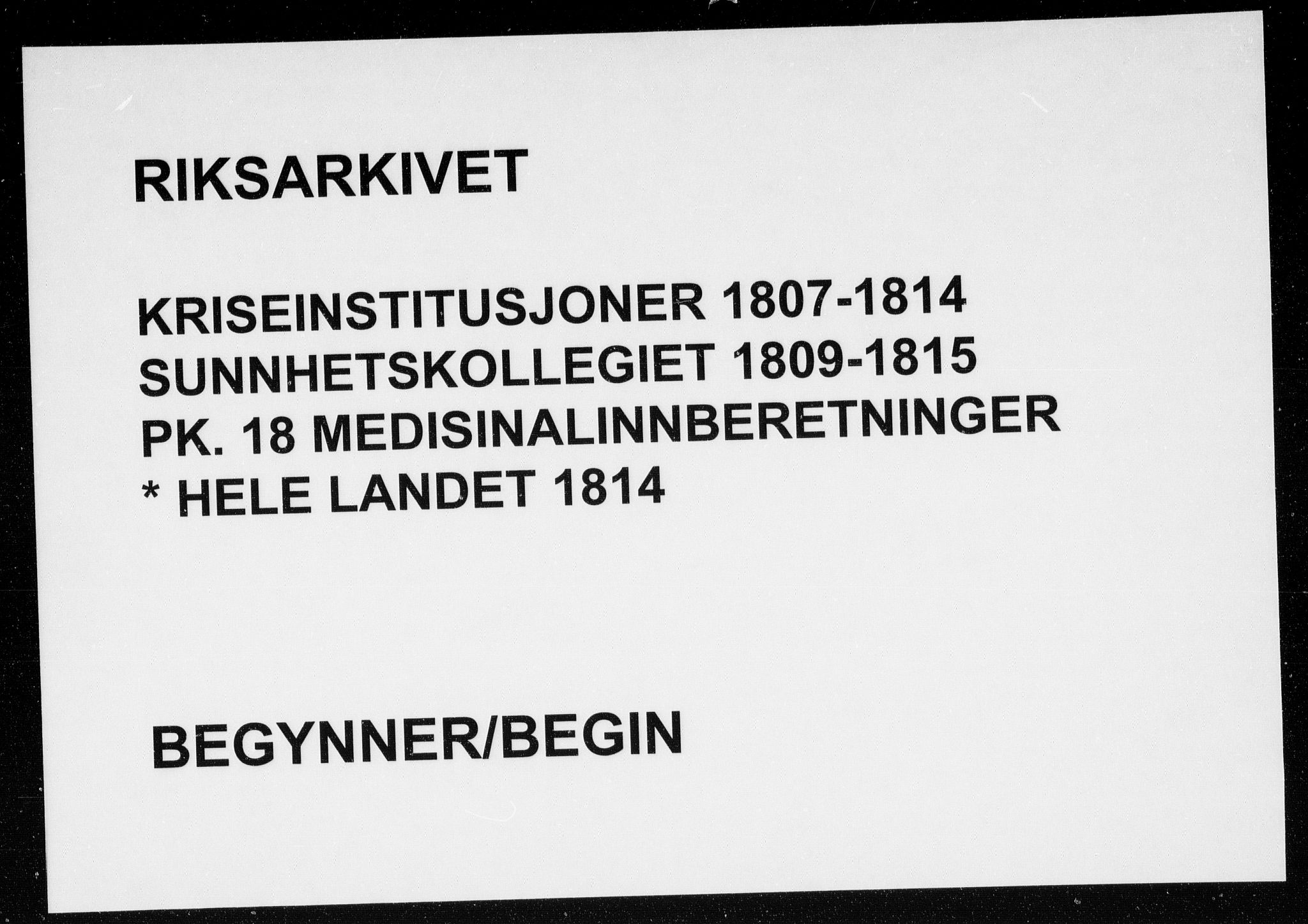 Sunnhetskollegiet 1809-1815, AV/RA-EA-2878/E/L0018: Medisinalinnberetninger, 1814