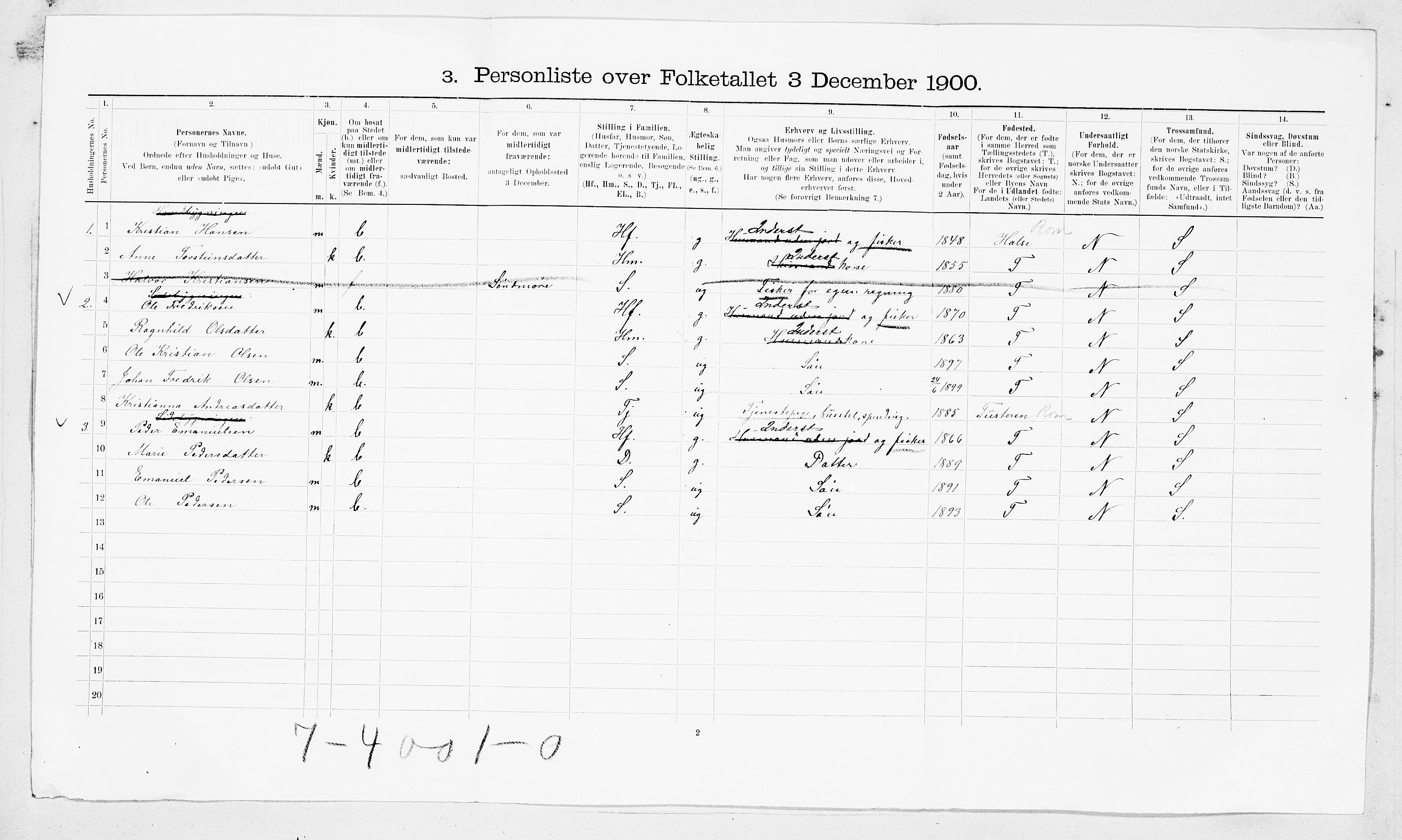 SAT, 1900 census for Edøy, 1900, p. 35