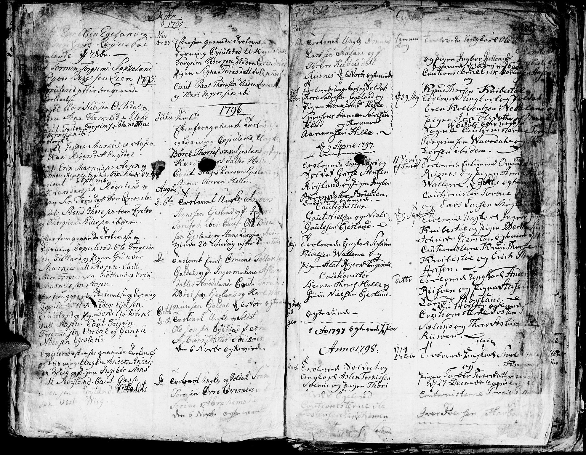 Hægebostad sokneprestkontor, SAK/1111-0024/F/Fa/Faa/L0001: Parish register (official) no. A 1 /3, 1760-1826, p. 286