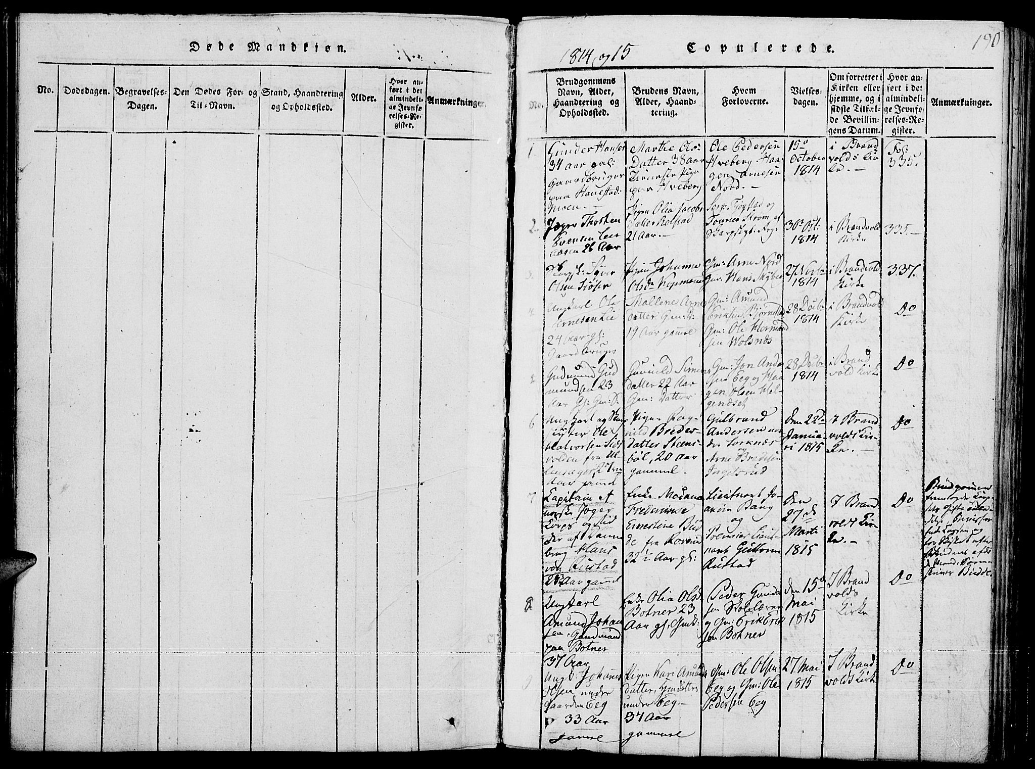 Grue prestekontor, SAH/PREST-036/H/Ha/Hab/L0001: Parish register (copy) no. 1, 1814-1841, p. 190