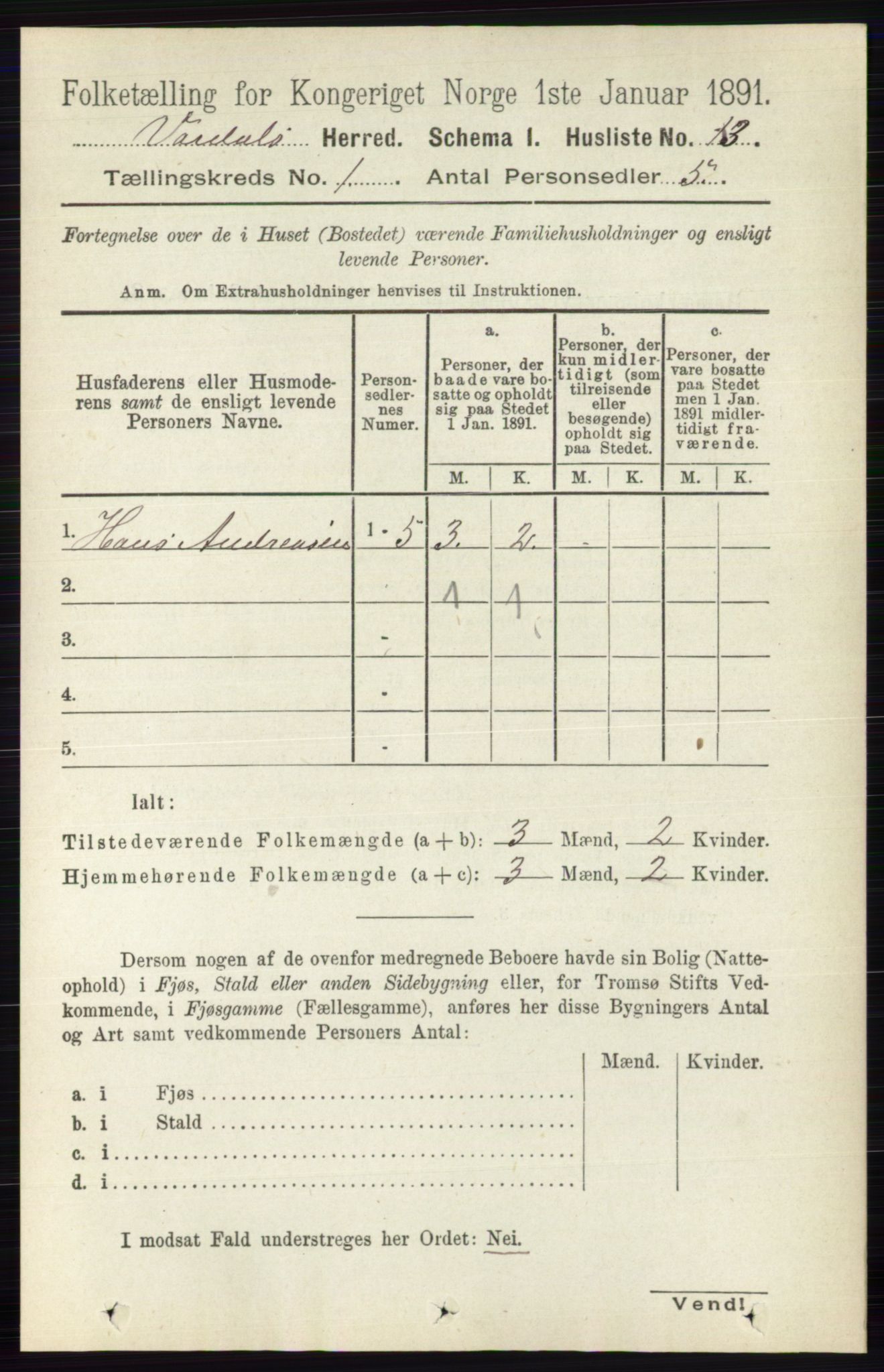 RA, 1891 census for 0527 Vardal, 1891, p. 37