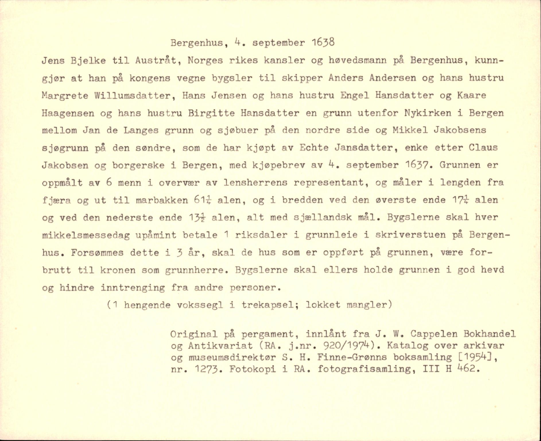 Riksarkivets diplomsamling, AV/RA-EA-5965/F35/F35d/L0003: Innlånte diplomer, seddelregister, 1621-1642, p. 623