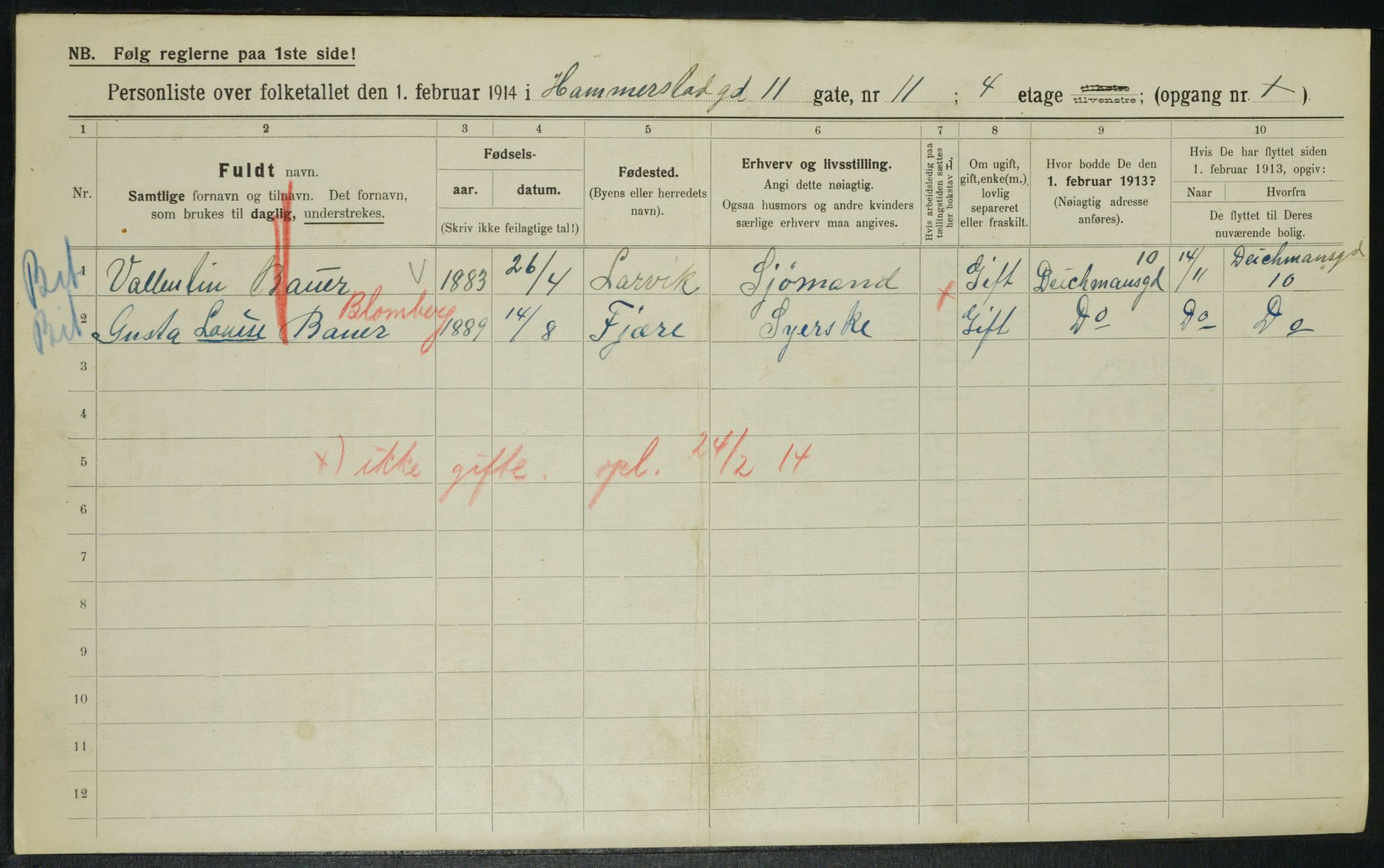 OBA, Municipal Census 1914 for Kristiania, 1914, p. 34788